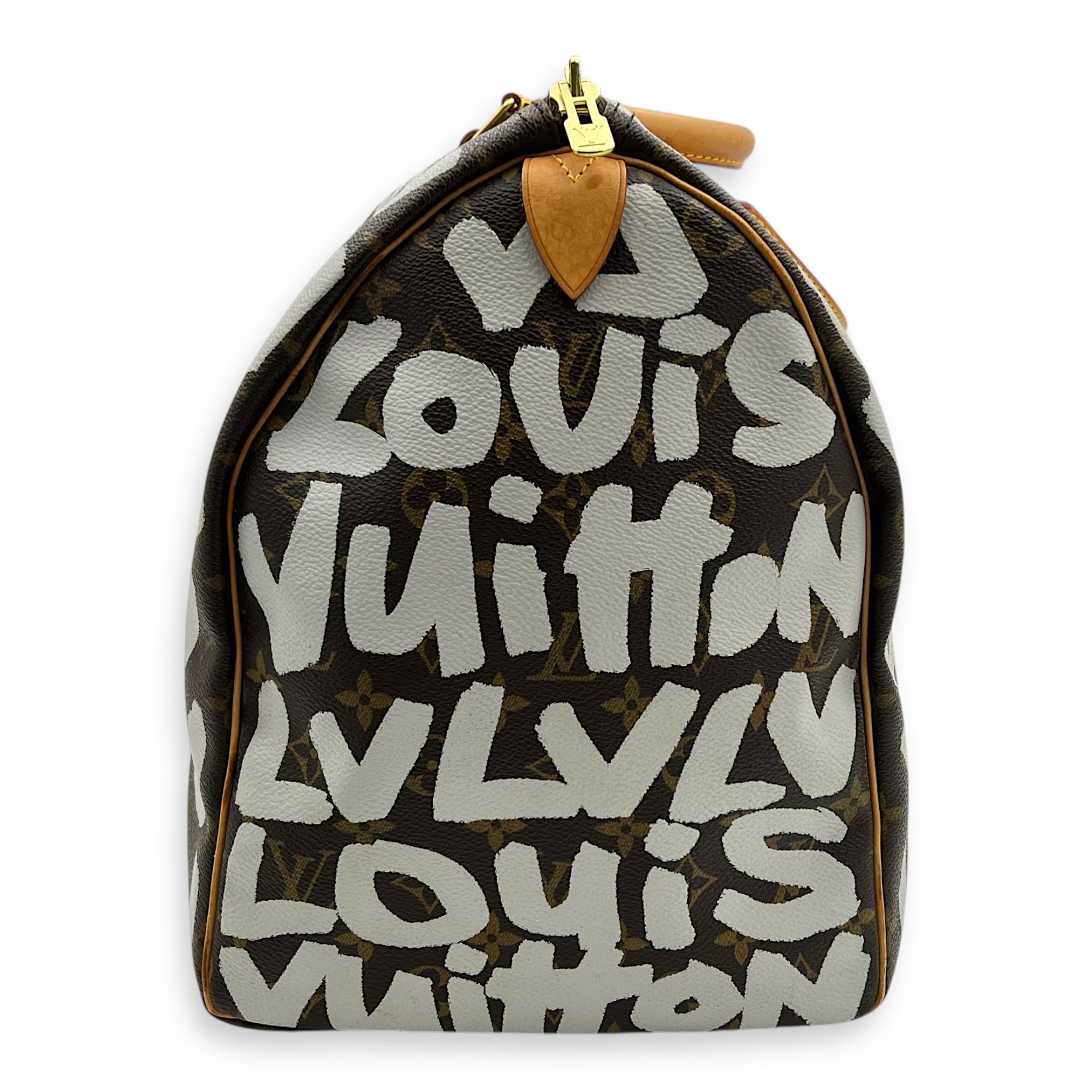 Stephen Sprouse Keepall 50 Brown Duffle Bag in Coated Canvas, Gold hardware - Image 4