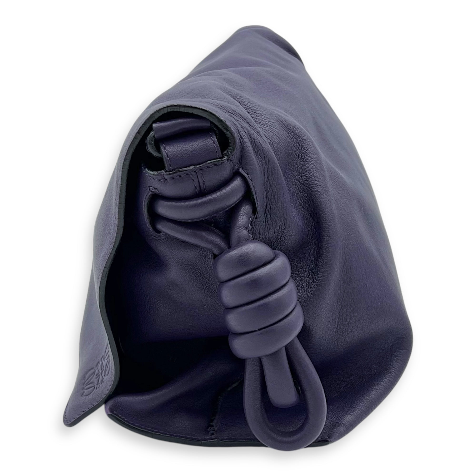 Flamenco Shoulder Bag Purple in Lambskin, Silver hardware - Image 4