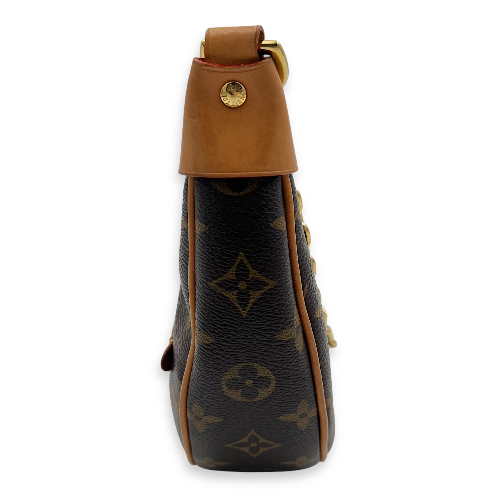 Loop Brown Shoulder Bag in Monogram Coated Canvas, Gold hardware - Image 4