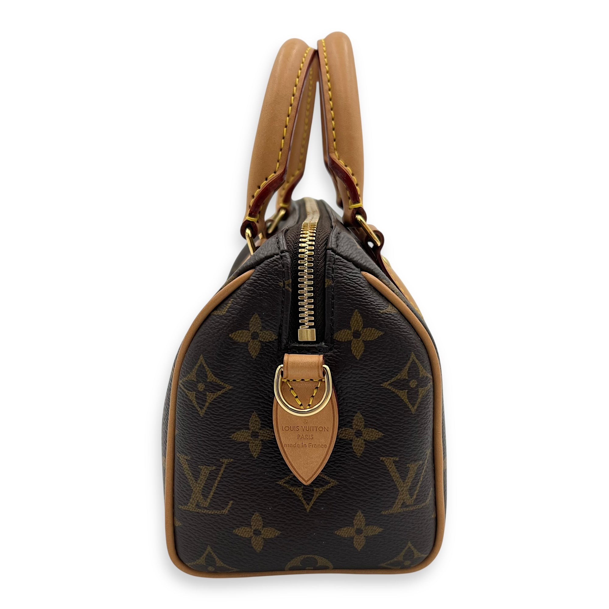 Speedy Bandouliere 20 Brown Top Handle Bag in Monogram Coated Canvas, Gold hardware - Image 6