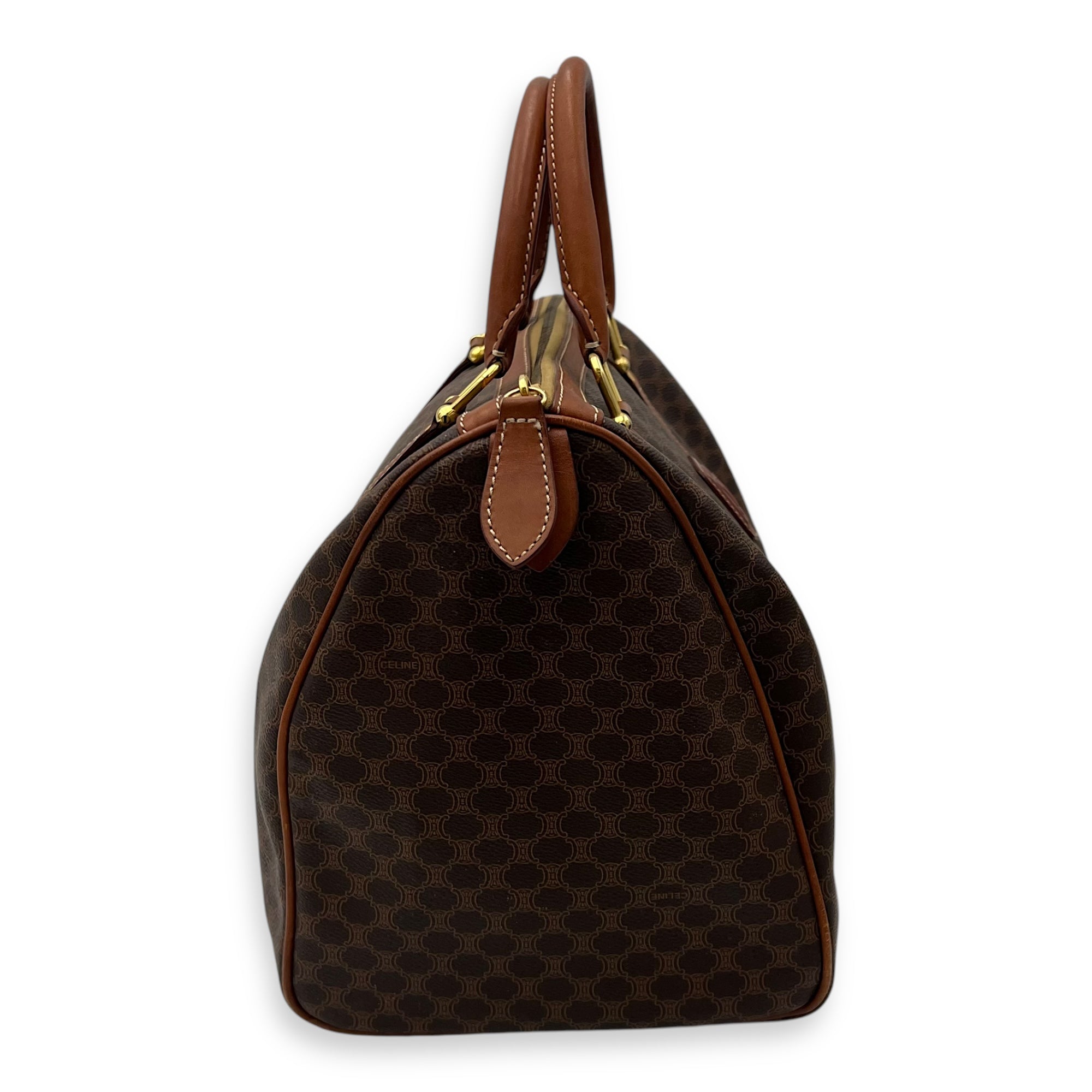 Macadam Top Handle Bag Brown in Coated Canvas, Gold hardware - Image 5