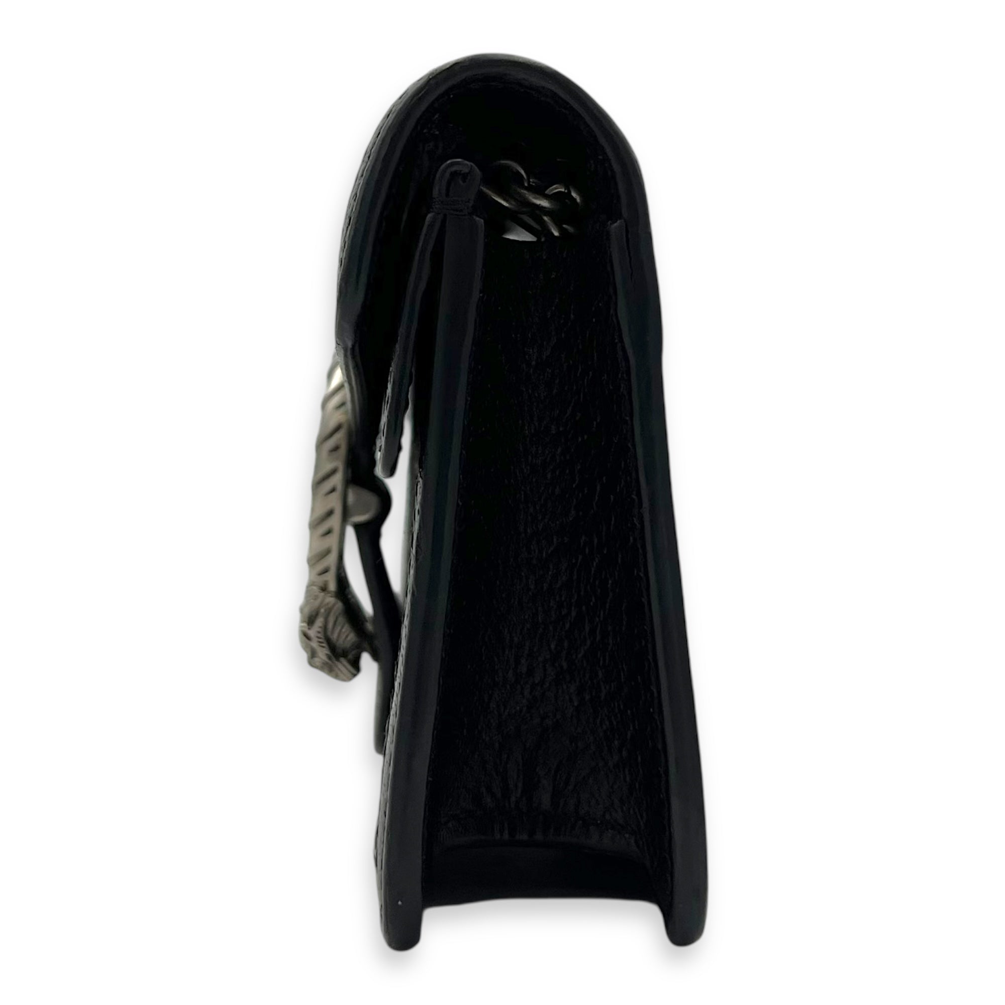 Dionysus Super Mini Black Crossbody Bag in Canvas, Silver hardware - Image 5