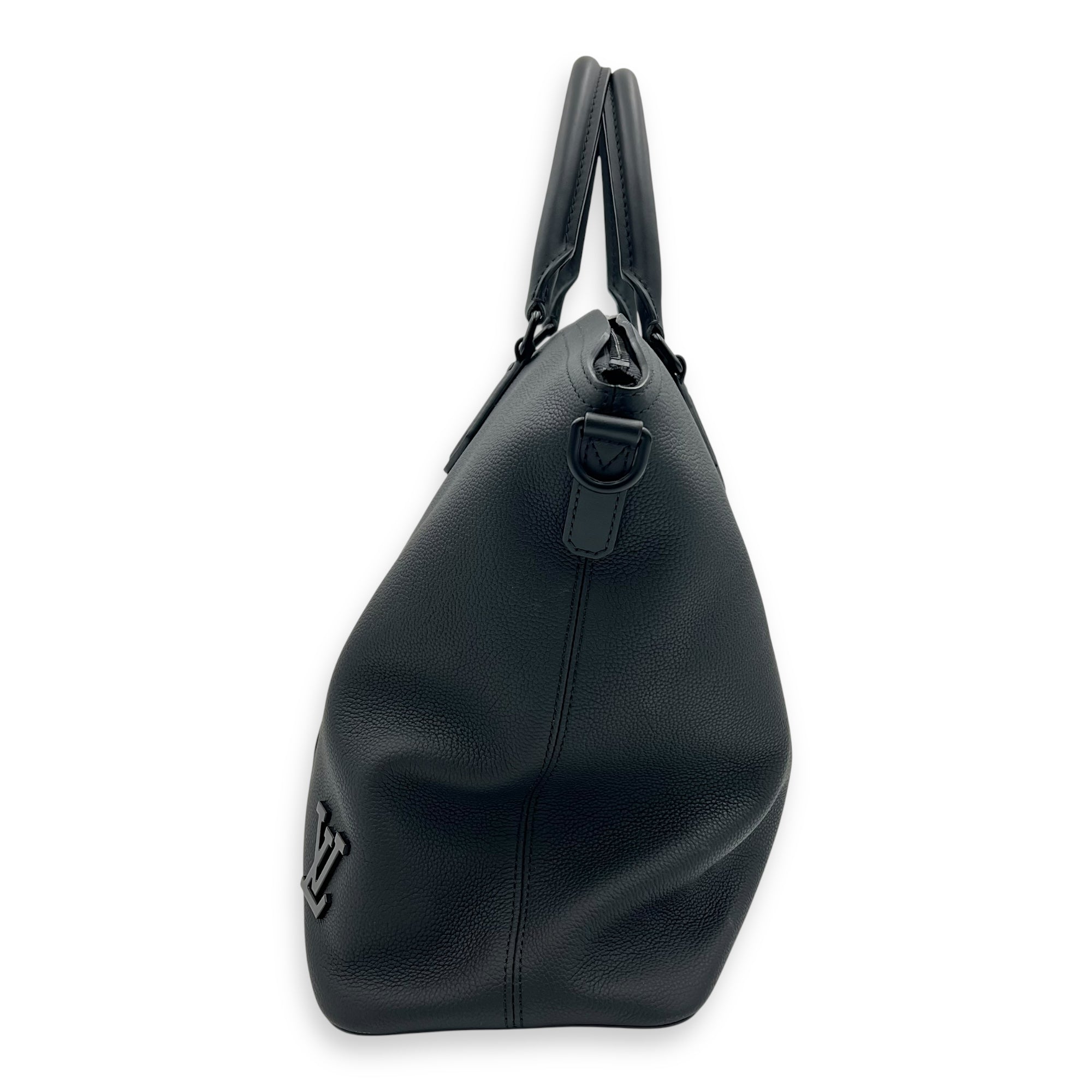 Lock It Black Top Handle Bag in Taurillon Leather, Lacquered Metal hardware - Image 6
