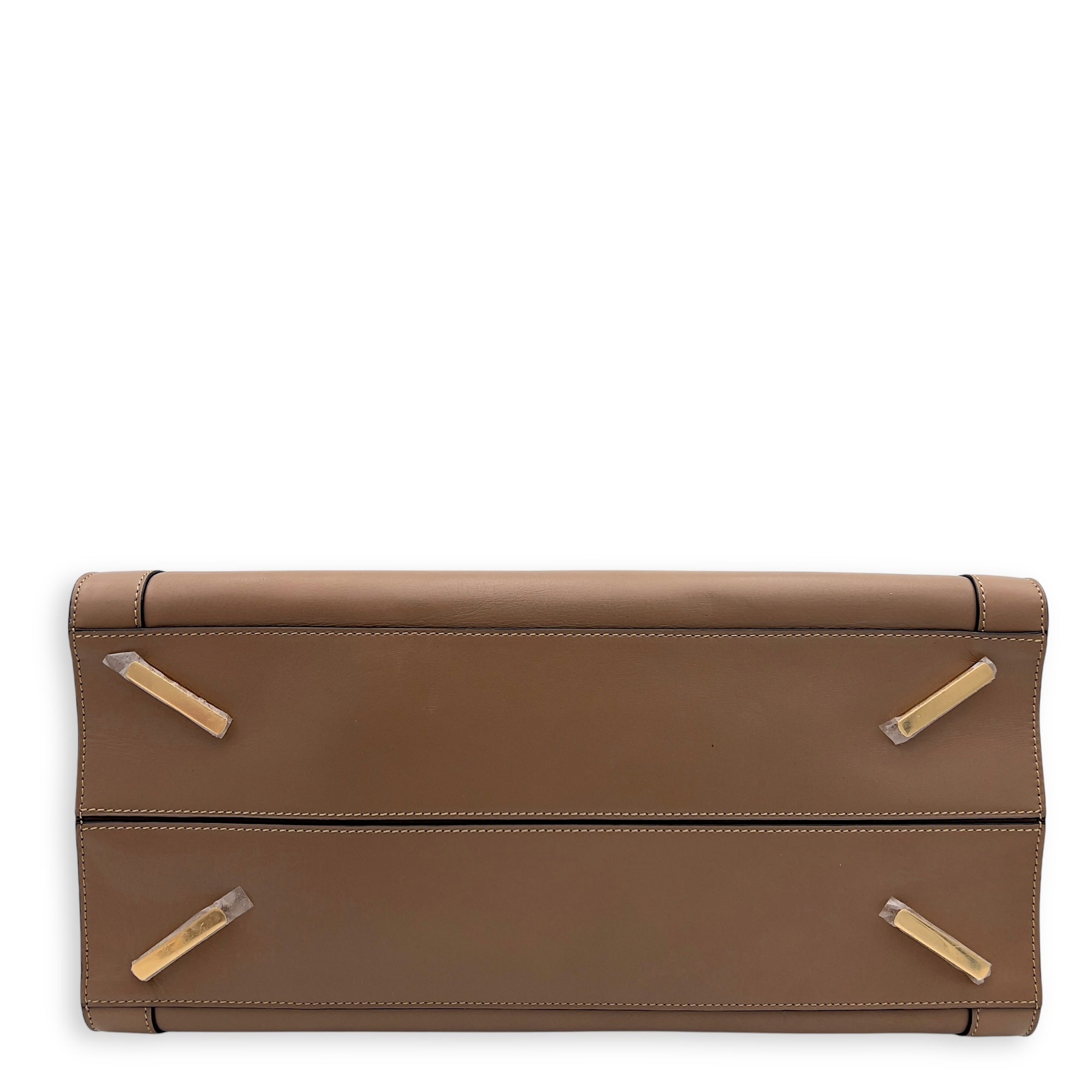 Barcelona Top Handle Bag Brown in Calfskin, Gold hardware - Image 5