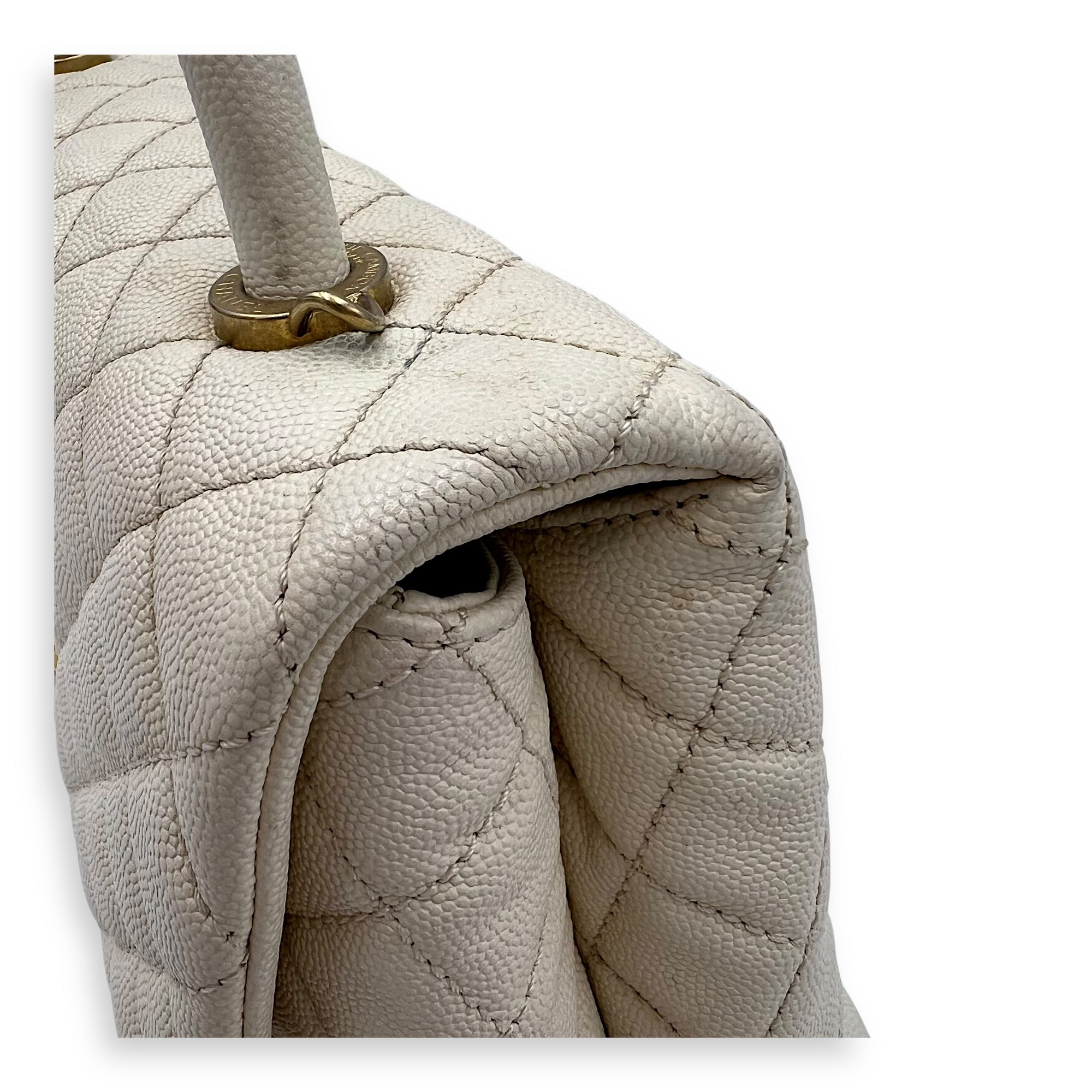 Coco Medium Top handle bag in Caviar leather, Gold Hardware - Image 7