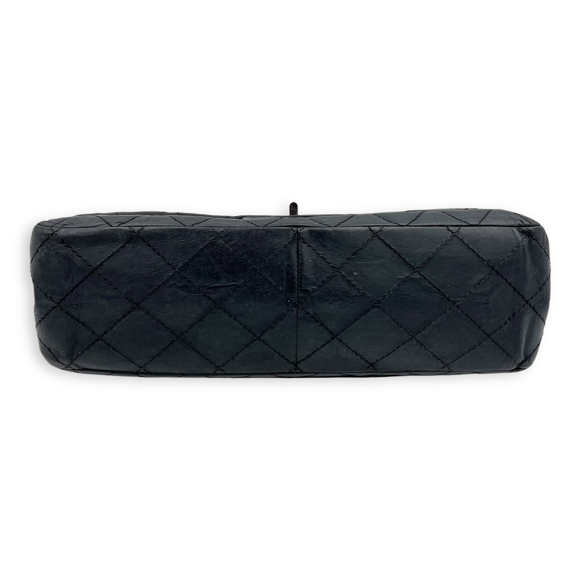 2.55 227 Black Shoulder Bag in Calfskin, Ruthenium hardware - Image 7