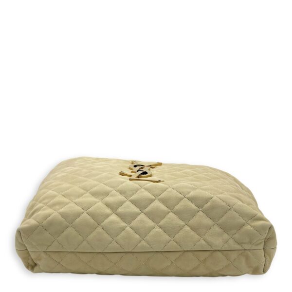 ICare Tote Bag Beige in Nubuck suede, Gold hardware - Image 6