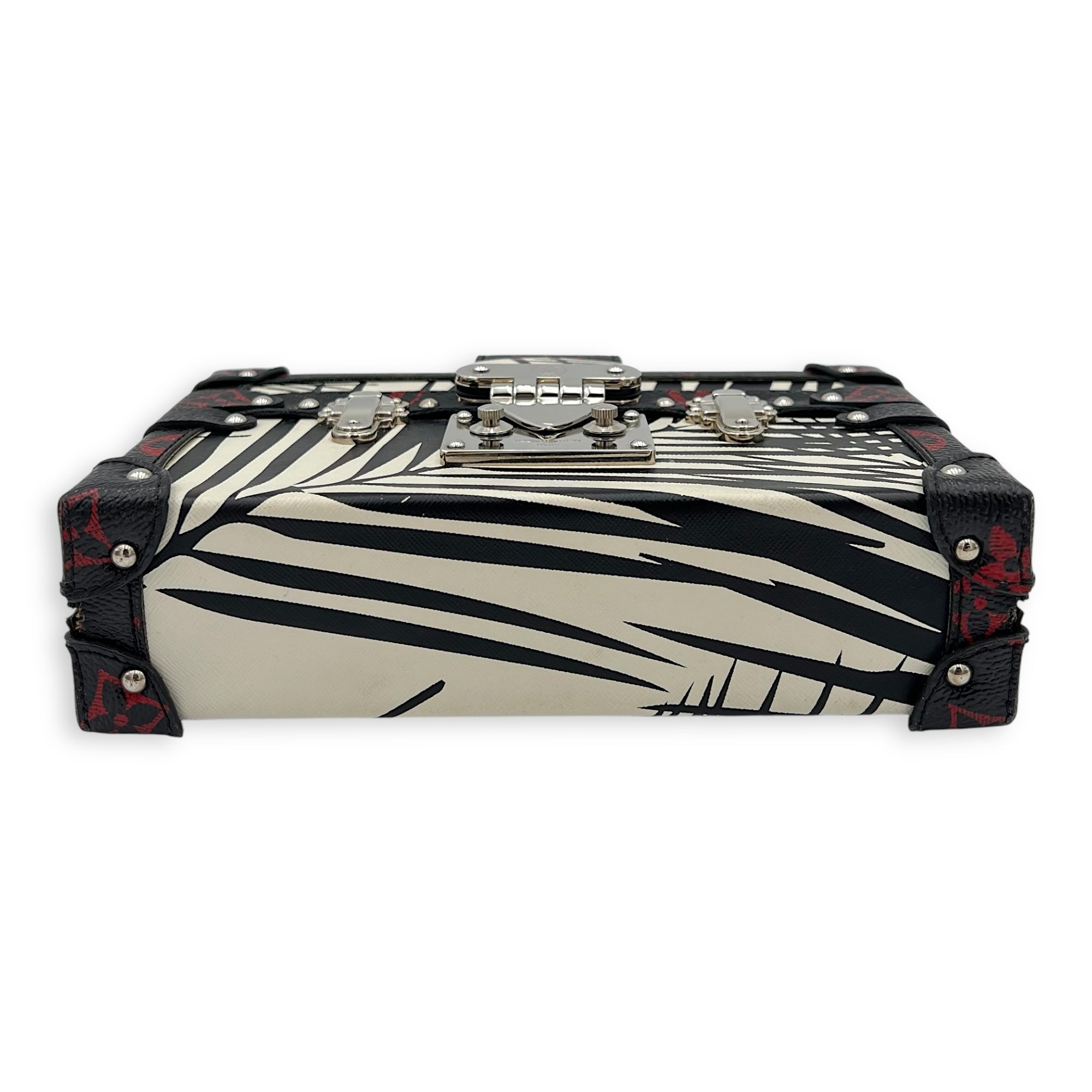 Trunk Shoulder Bag Palm Nour Cruise in Monogram Coated Canvas, Silver hardware - Image 6