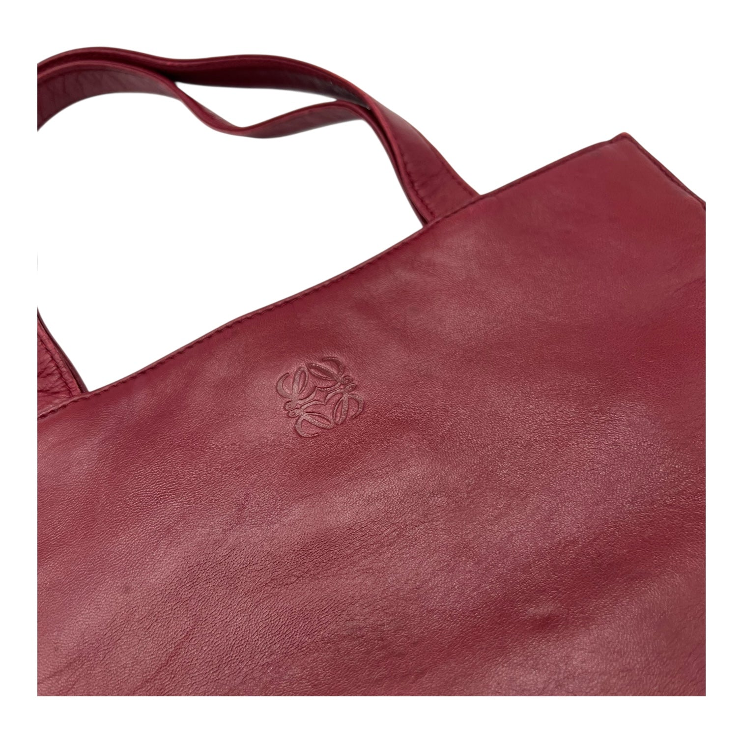 Anagram Tote Bag Red in Lambskin, Gold hardware - Image 7