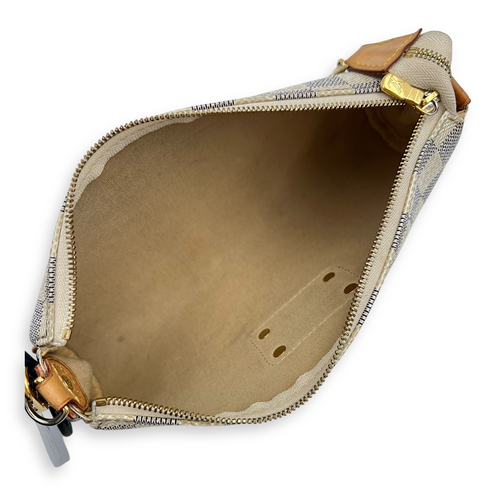Eva Pouch White in Coated Canvas, Gold hardware - Image 7