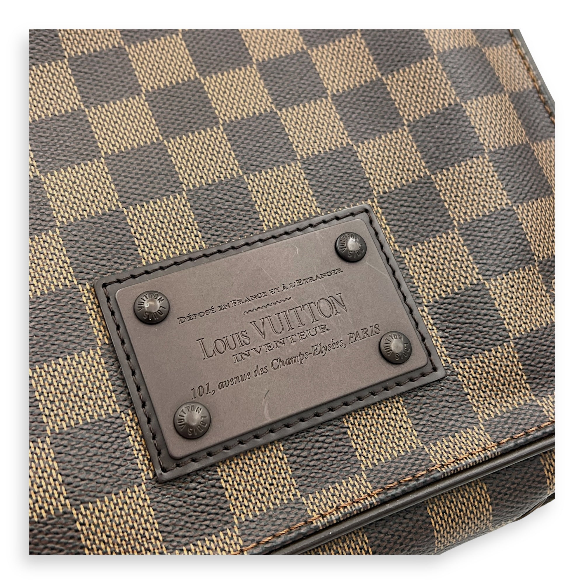 Brooklyn Crossbody Bag Brown in Coated Canvas, Lacquered Metal hardware - Image 7