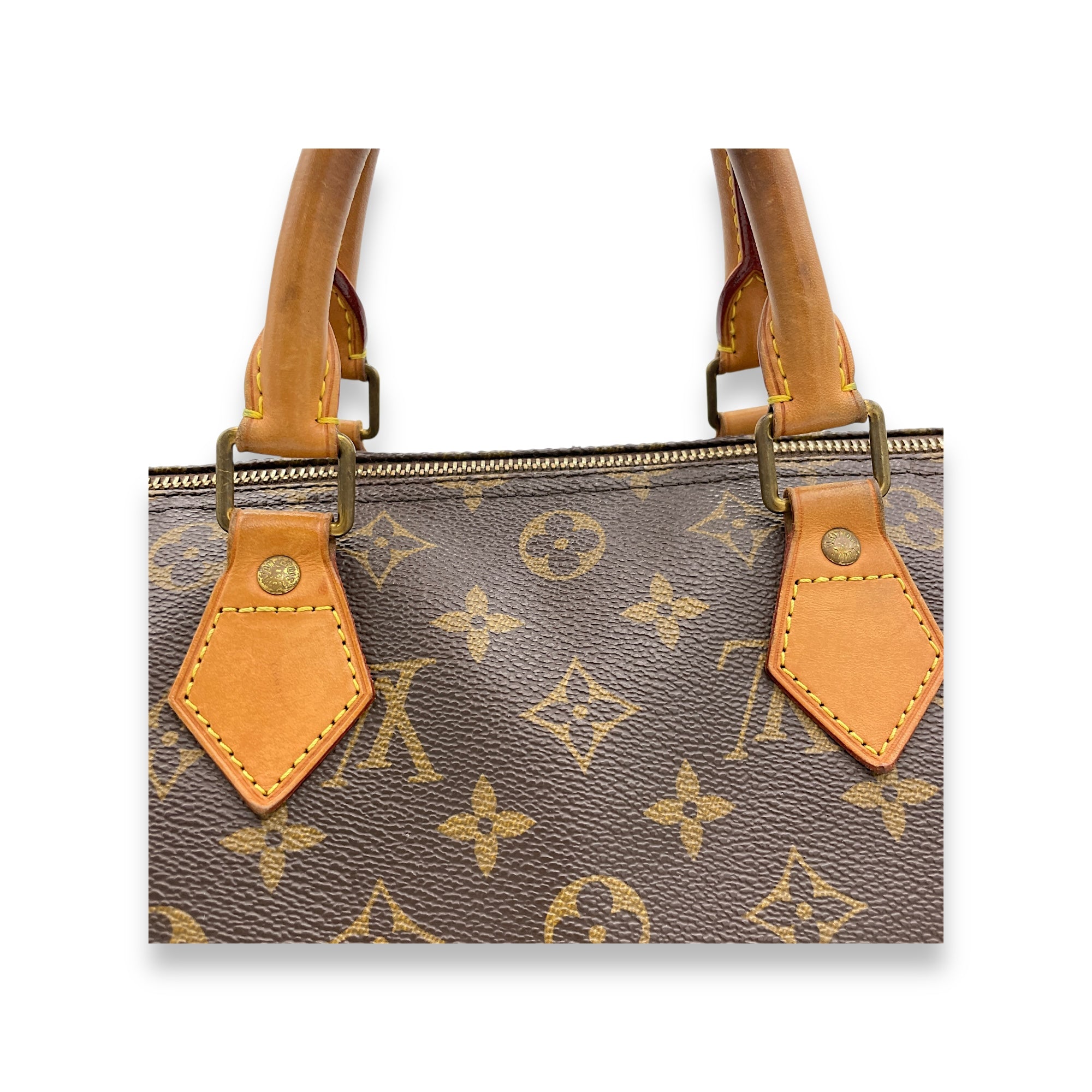 Speedy Top Handle Bag 30 Brown in Monogram Coated Canvas, Gold hardware - Image 8