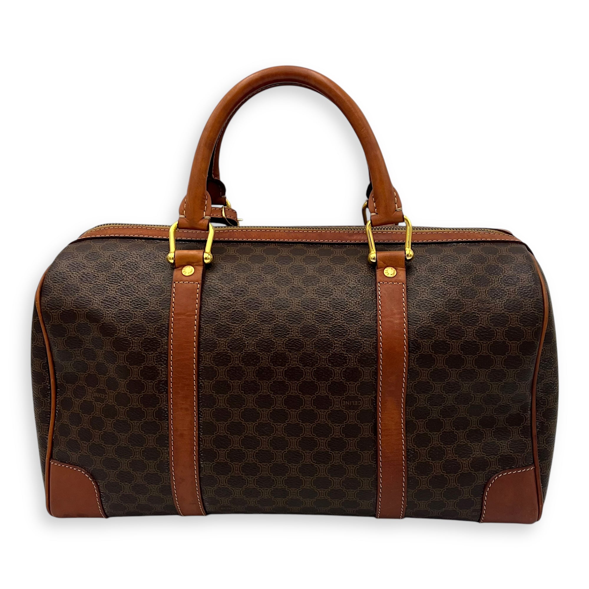 Macadam Top Handle Bag Brown in Coated Canvas, Gold hardware - Image 3