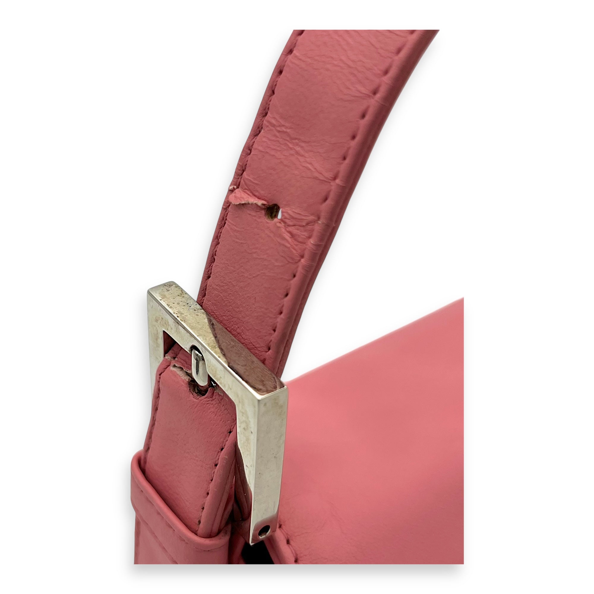 Baguette Shoulder Bag Pink in Calfskin, Silver hardware - Image 8
