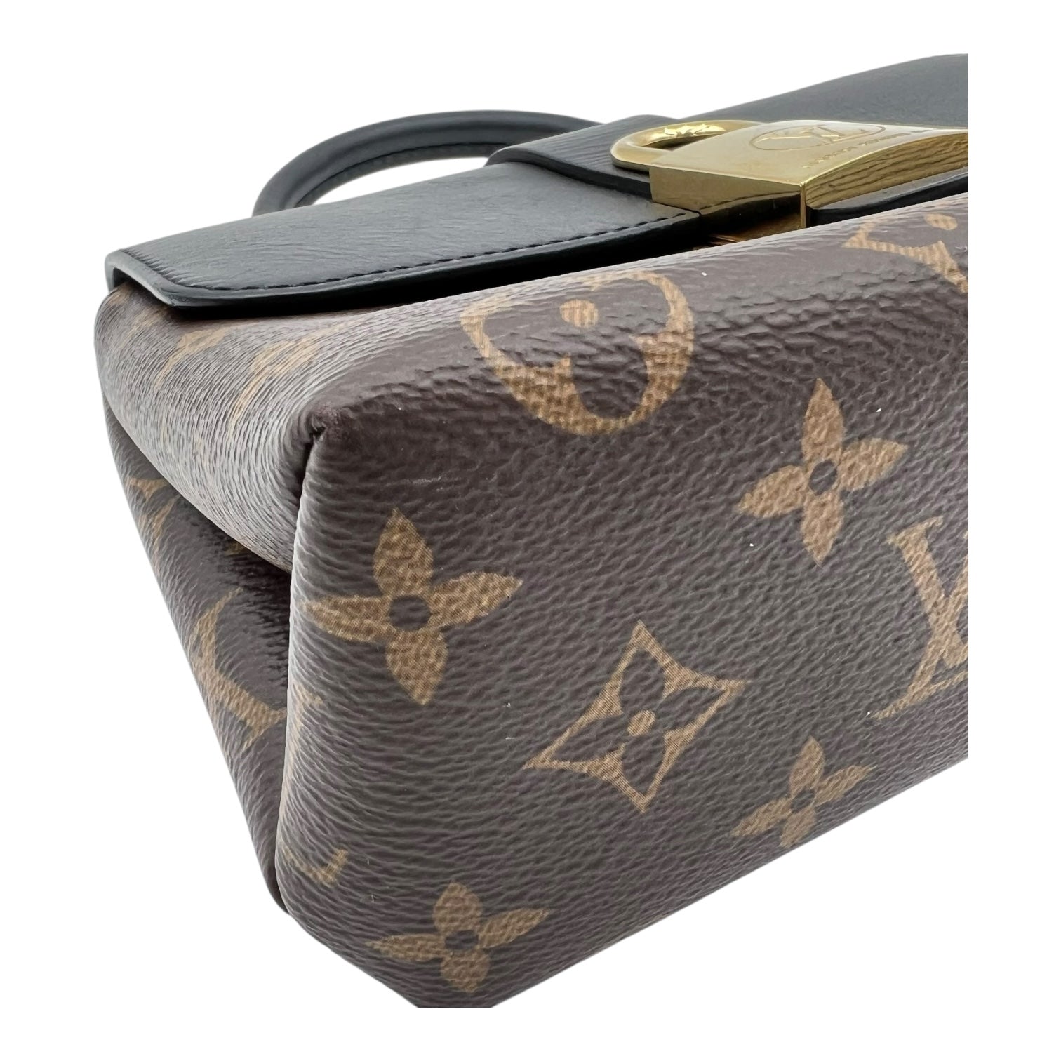 Locky BB Black Top Handle Bag in Monogram Coated Canvas, Gold hardware - Image 7