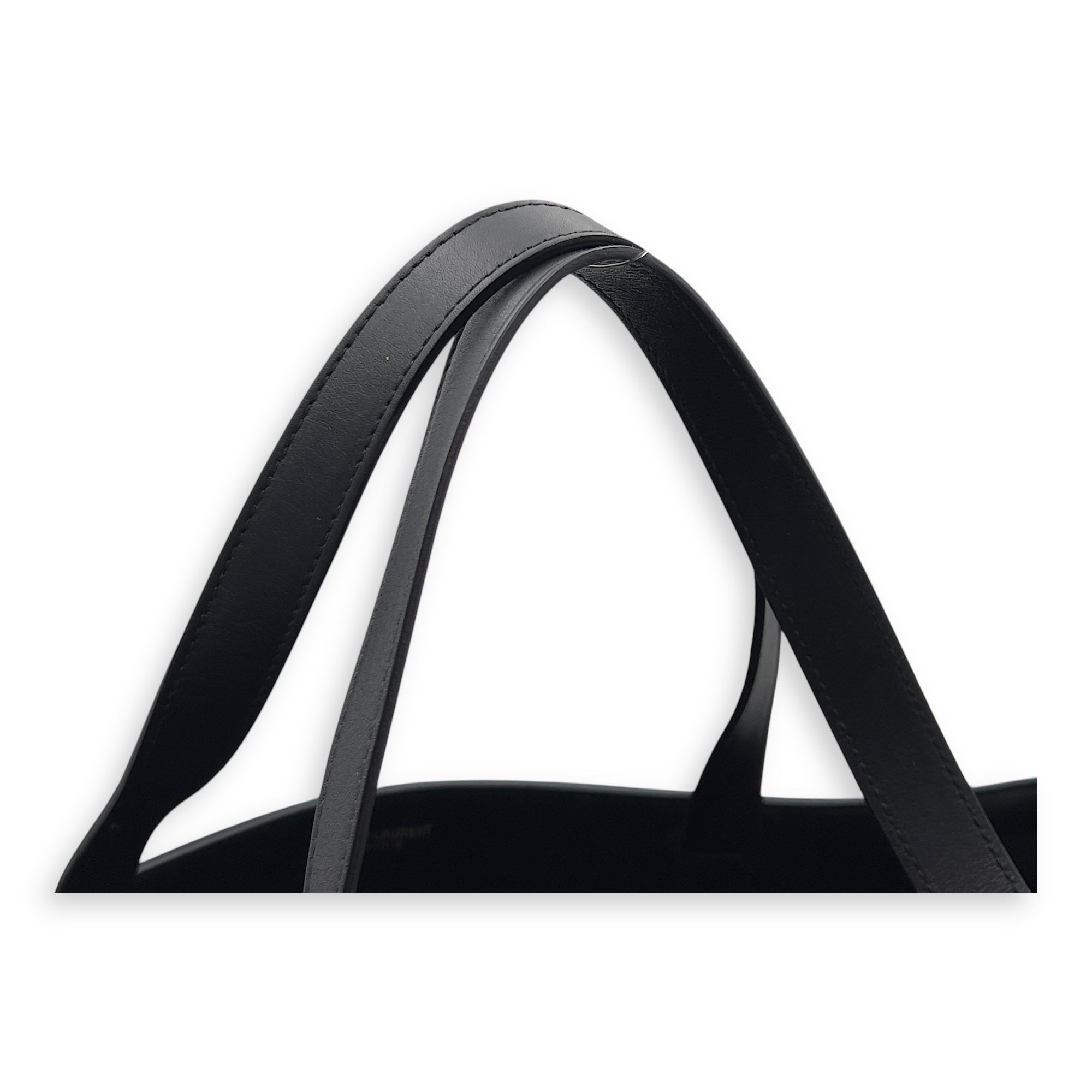 Shopper Black Tote Bag in Calfskin, Gold hardware - Image 8