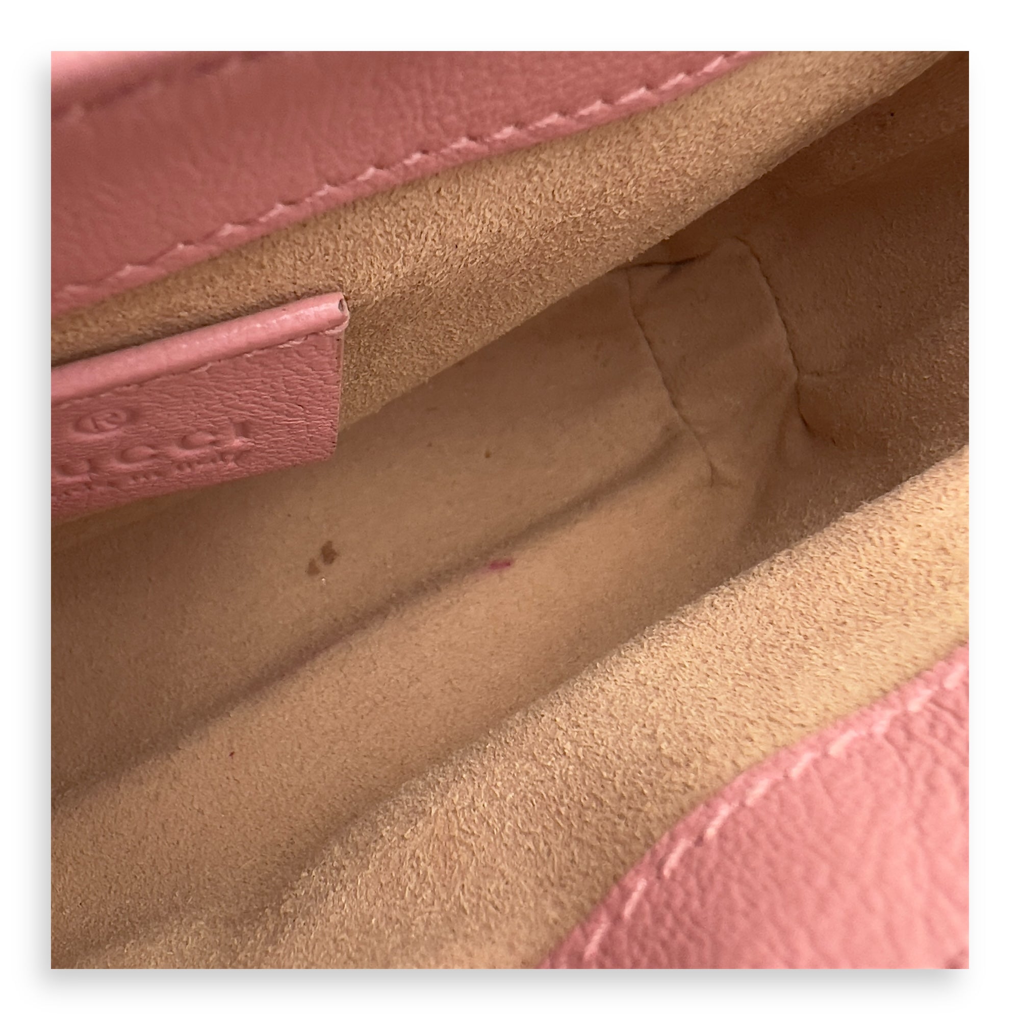 GG Marmont Crossbody Bag Super Mini Red in Calfskin, Gold hardware - Image 8