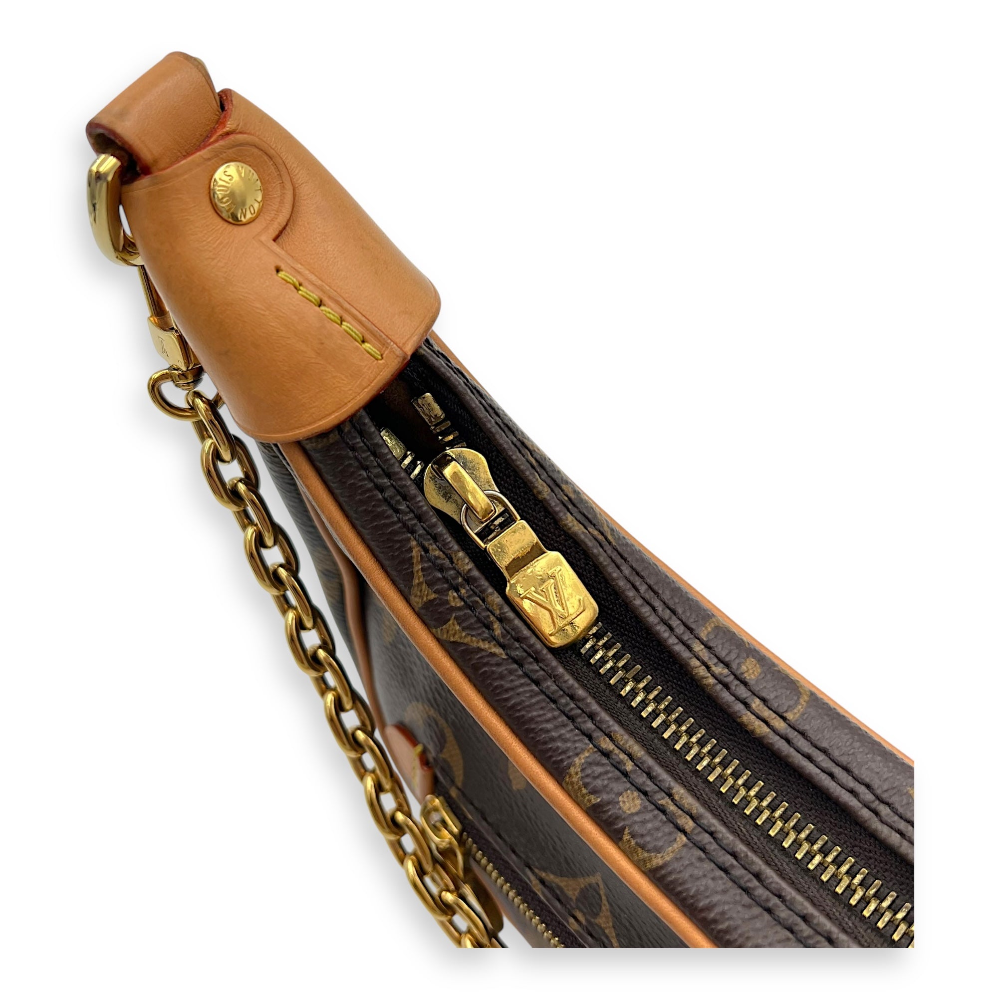 Loop Brown Shoulder Bag in Monogram Coated Canvas, Gold hardware - Image 10