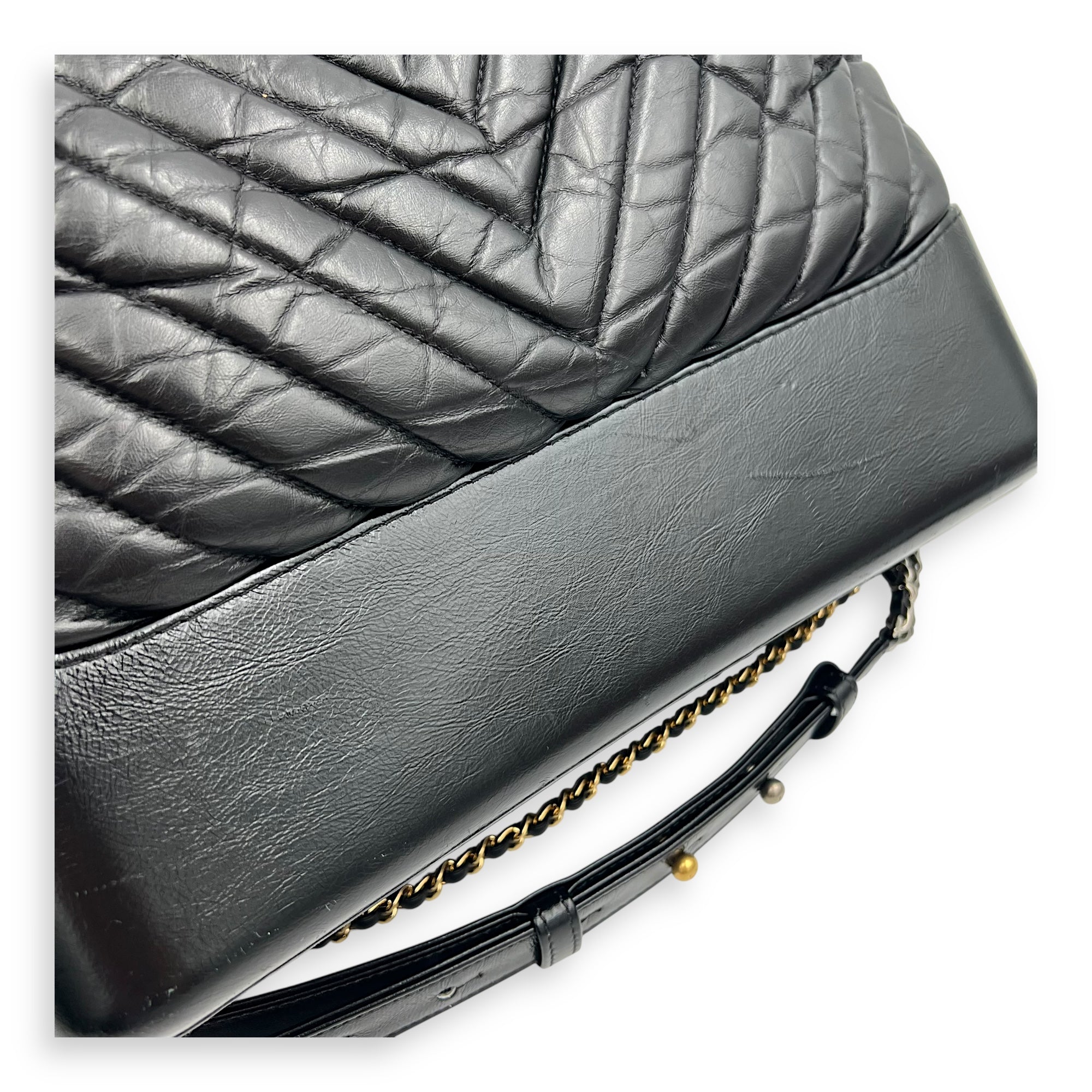 Gabrielle Shoulder Bag Large Black in Calfskin, Mixed hardware - Image 10