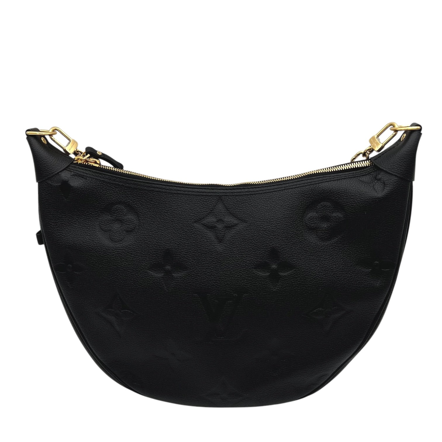 Loop Hobo Black Shoulder Bag in Empreinte Leather, Gold hardware - Image 3