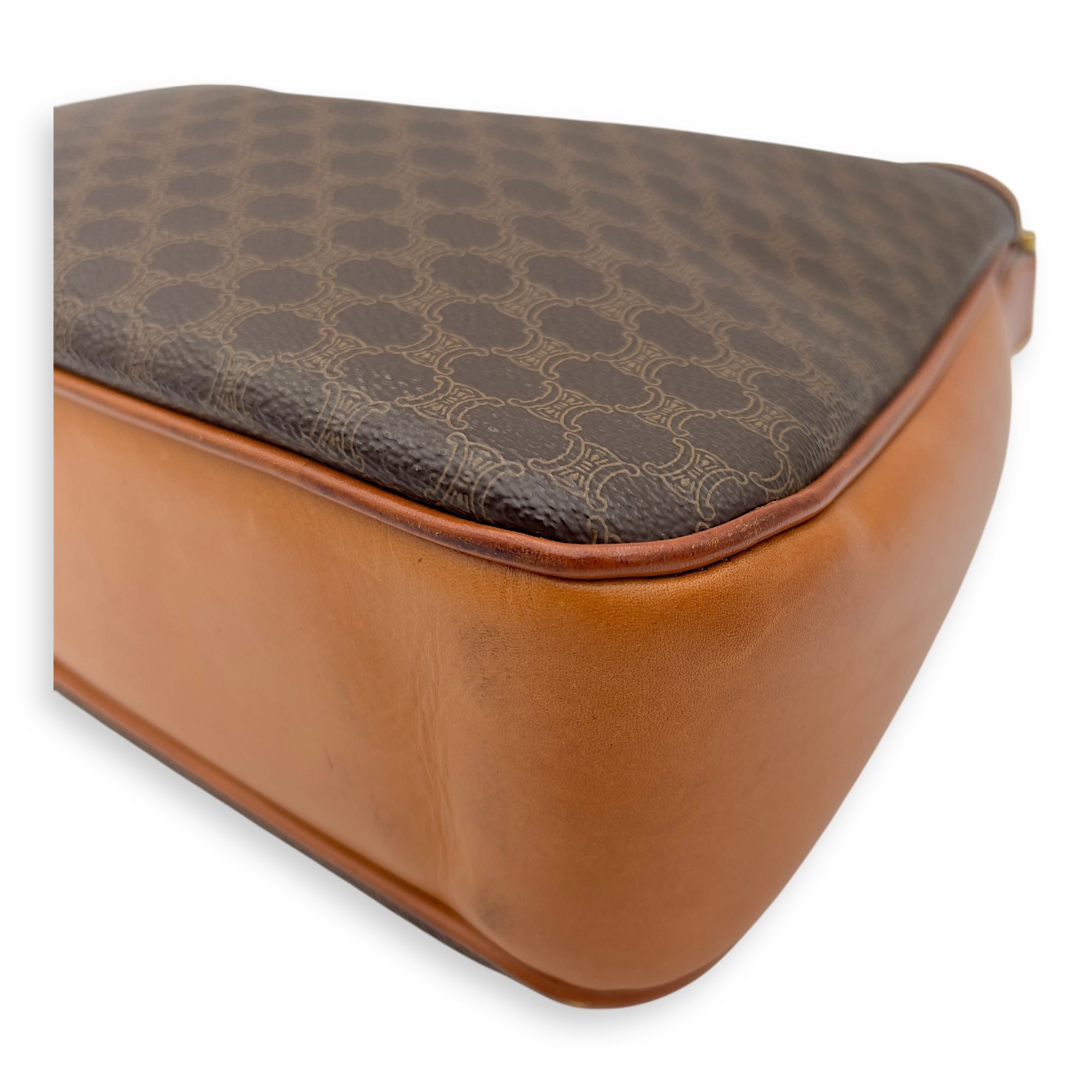 Vintage Macadam Shoulder Bag Brown in Coated Canvas, Gold hardware - Image 10