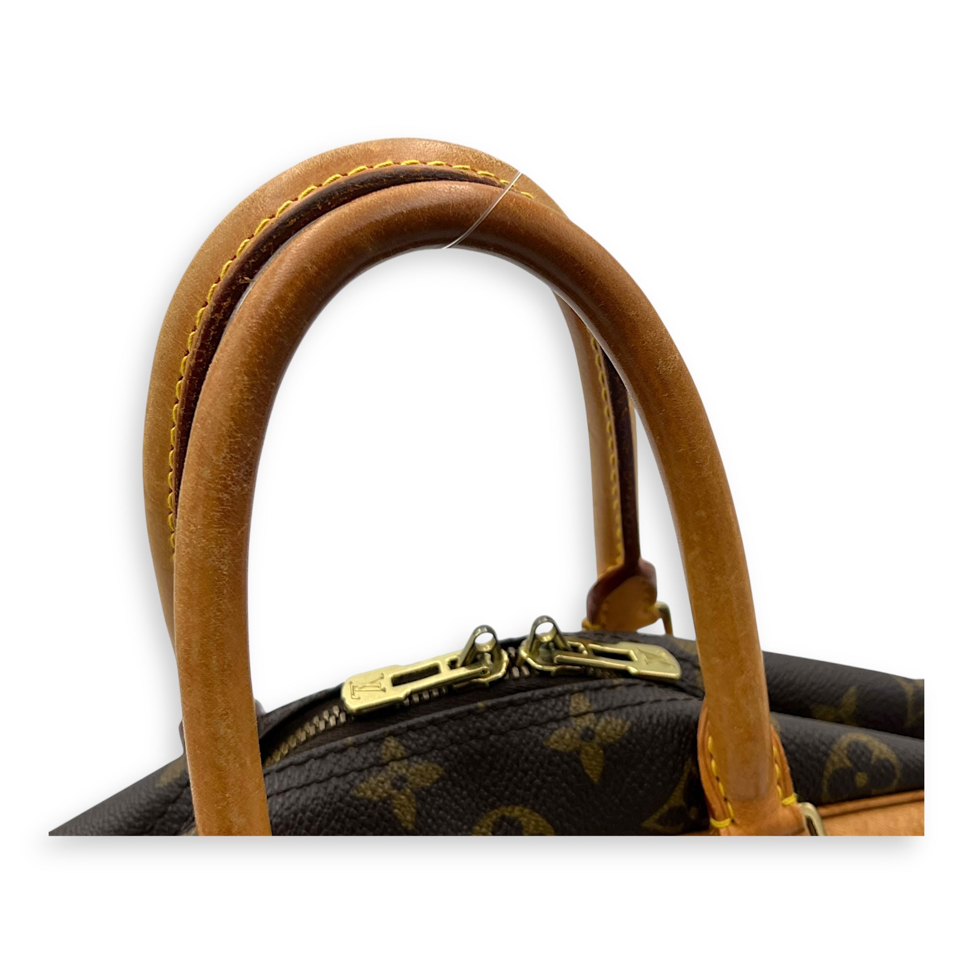 Deauville Top Handle Bag Brown in Monogram Coated Canvas, Gold hardware - Image 9