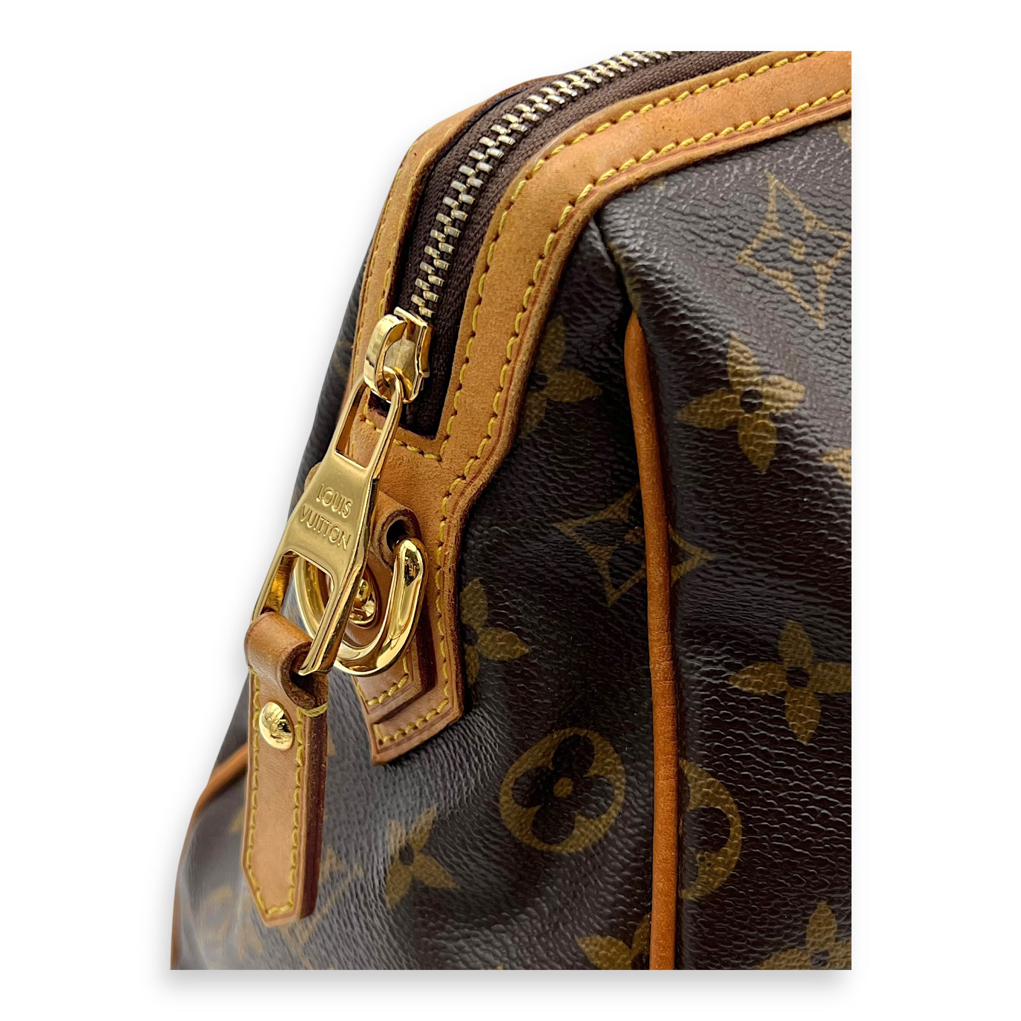 Estrella Top Handle Bag Brown in Monogram Coated Canvas, Gold hardware - Image 9