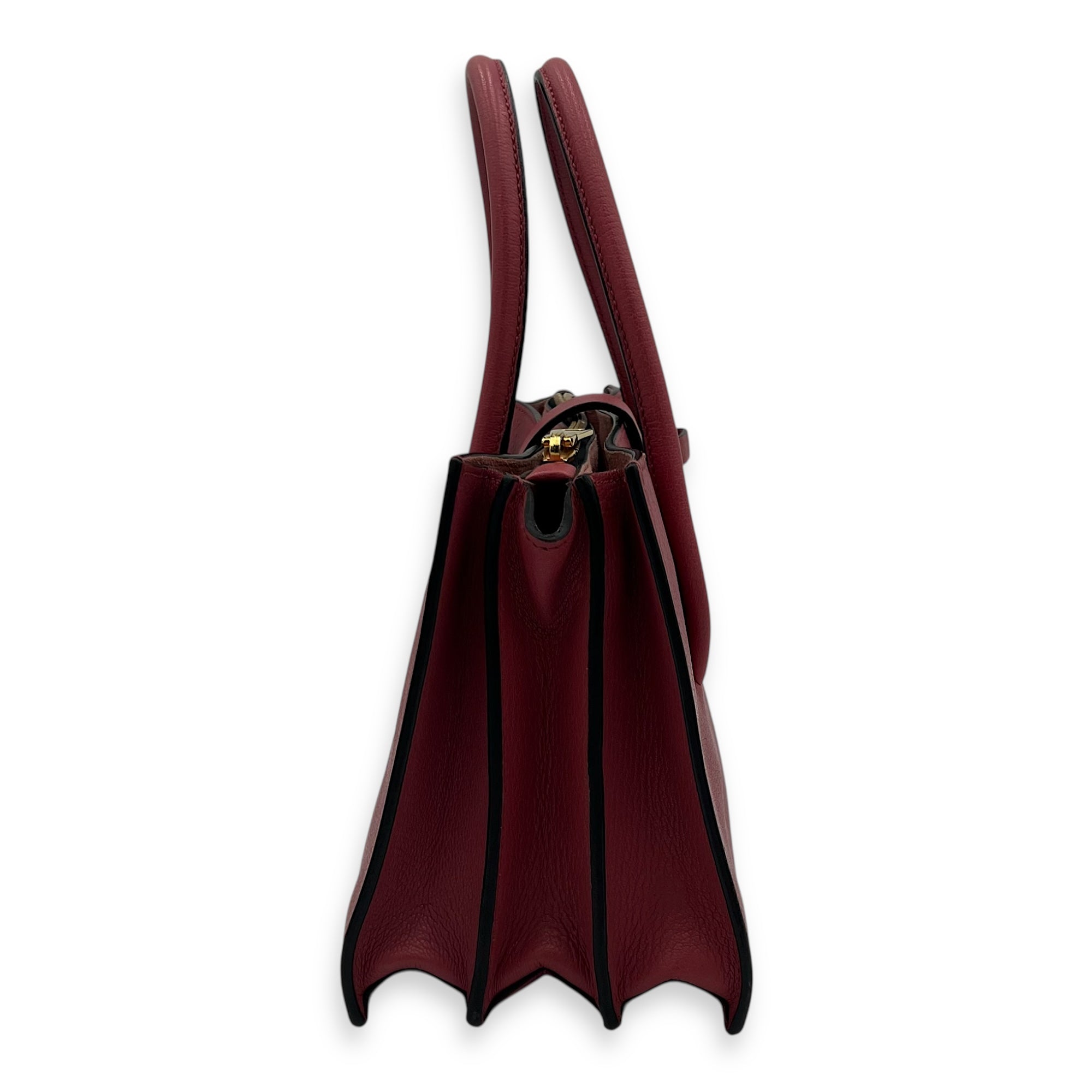 Madras Pink Top Handle Bag in Calfskin, Gold hardware - Image 5