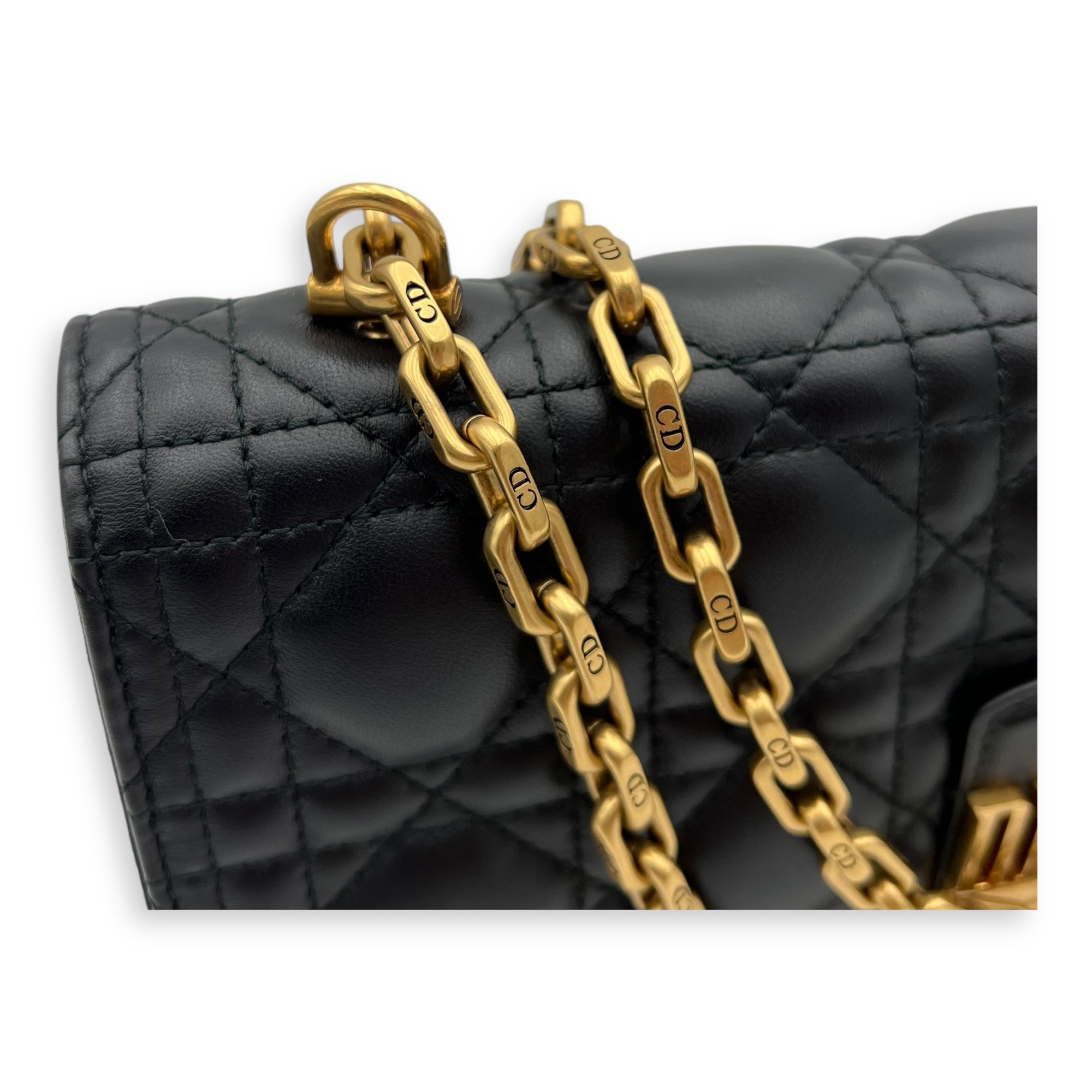 DiorAddict Shoulder Bag Black in Calfskin, Gold hardware - Image 10