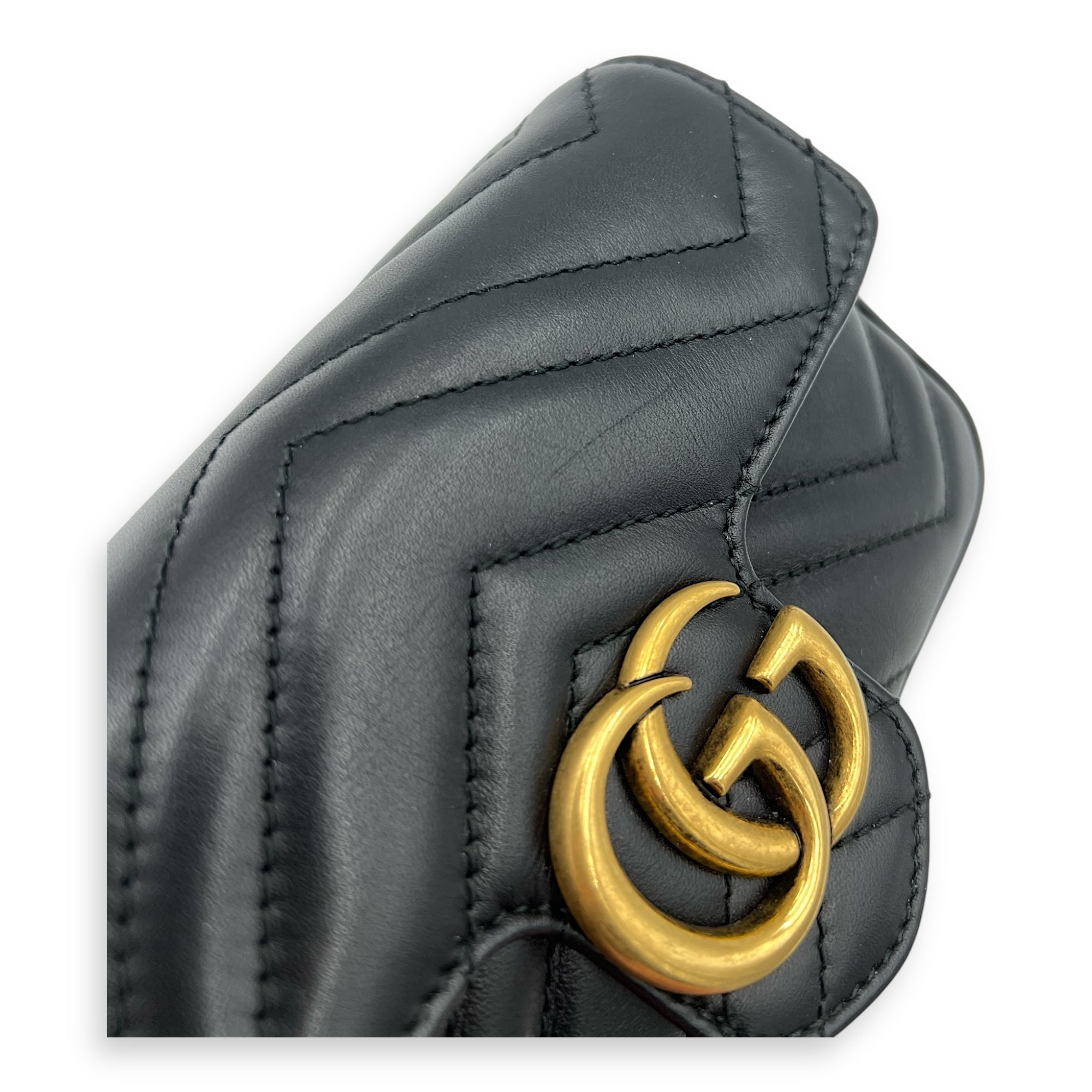 GG Marmont Crossbody Bag Black in Calfskin, Gold hardware - Image 7