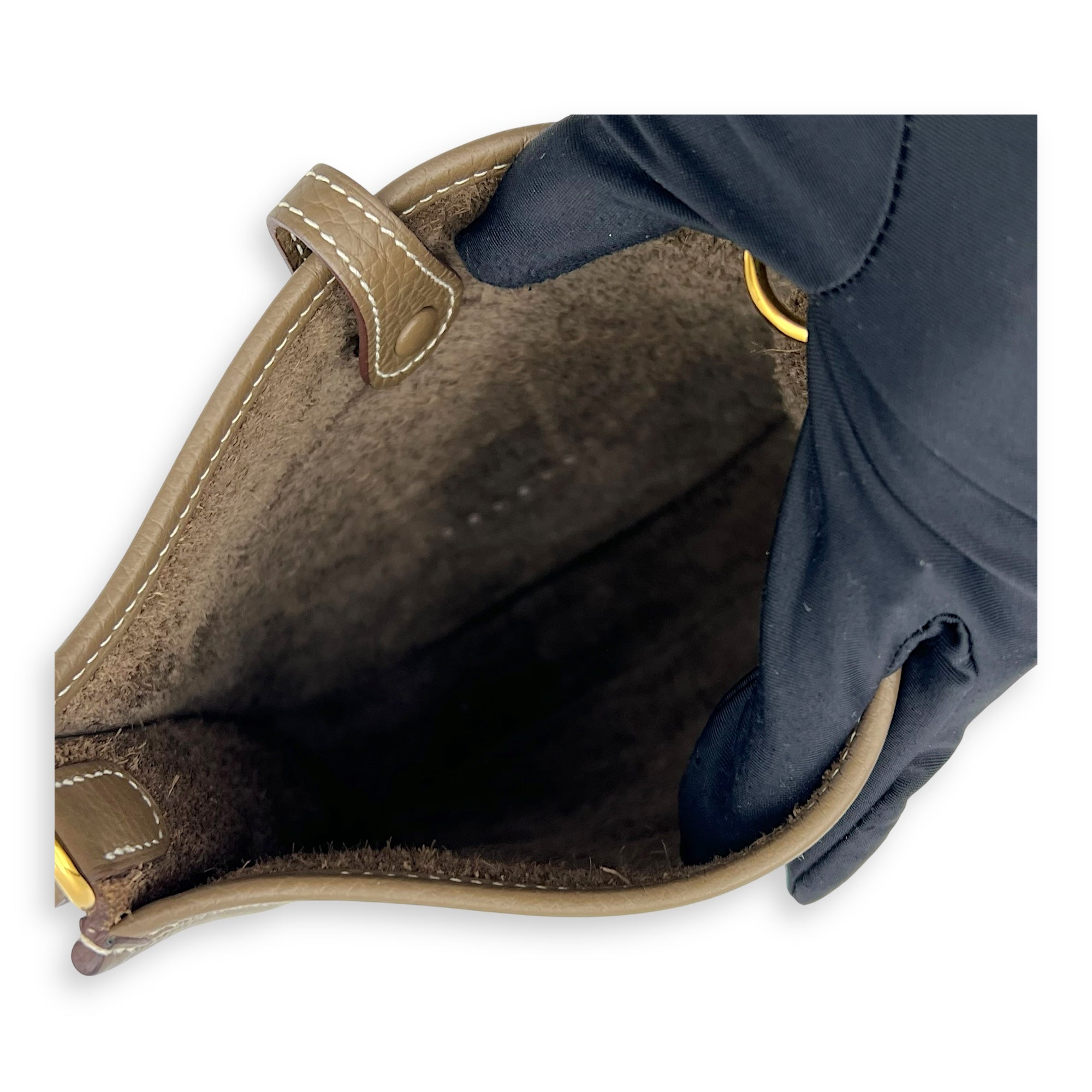 Evelyne TPM Etoupe Crossbody Bag in Clemence, Gold hardware - Image 10