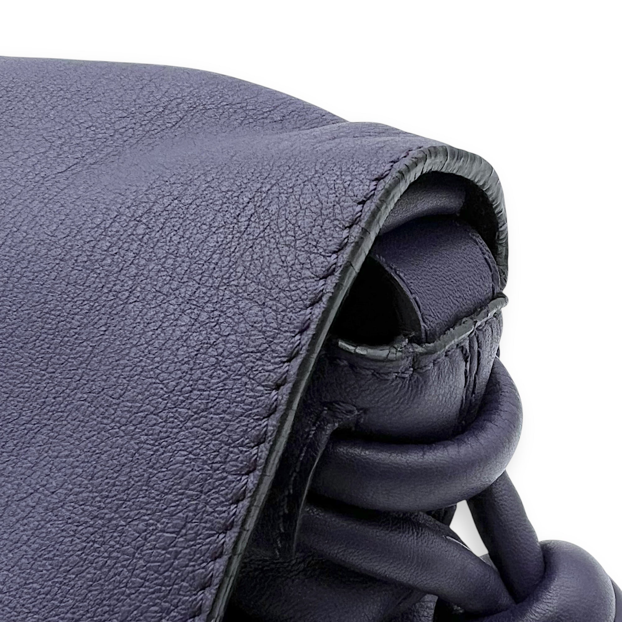 Flamenco Shoulder Bag Purple in Lambskin, Silver hardware - Image 11