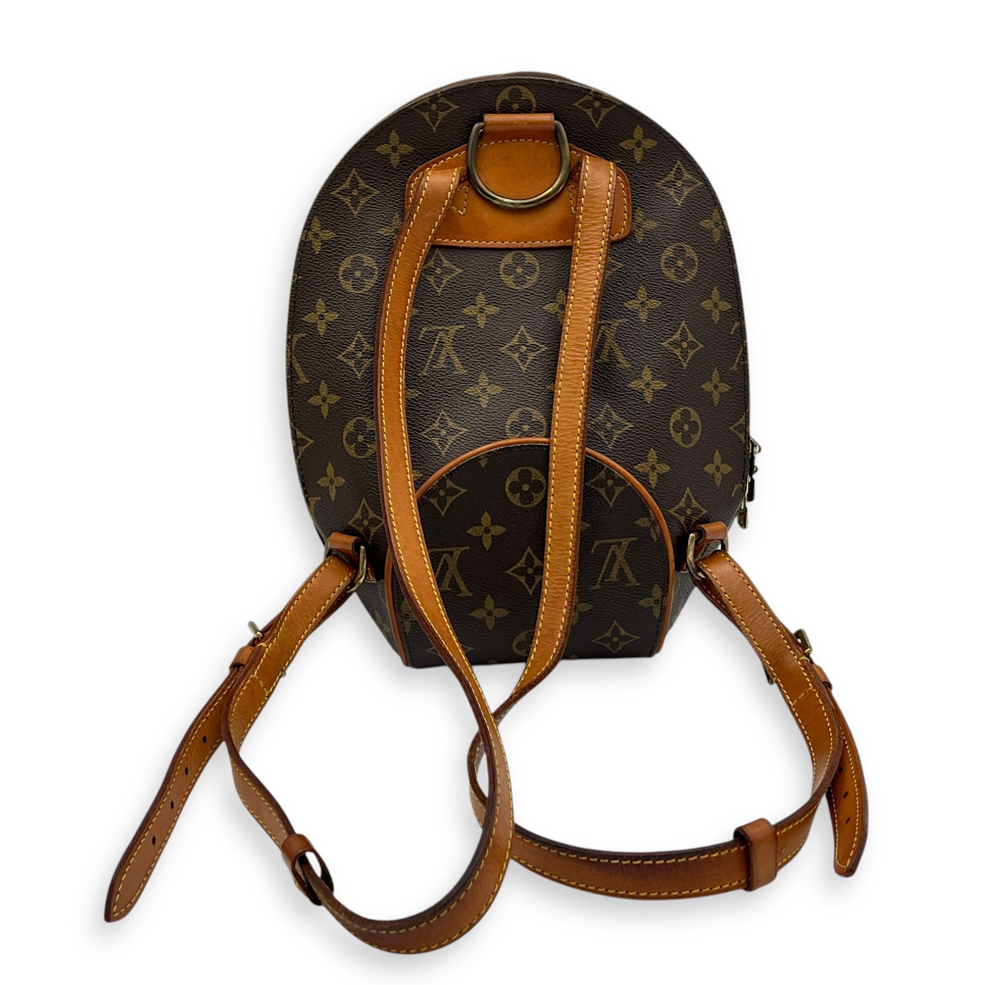 Ellipse Backpack Brown in Monogram Coated Canvas, Gold hardware - Image 3
