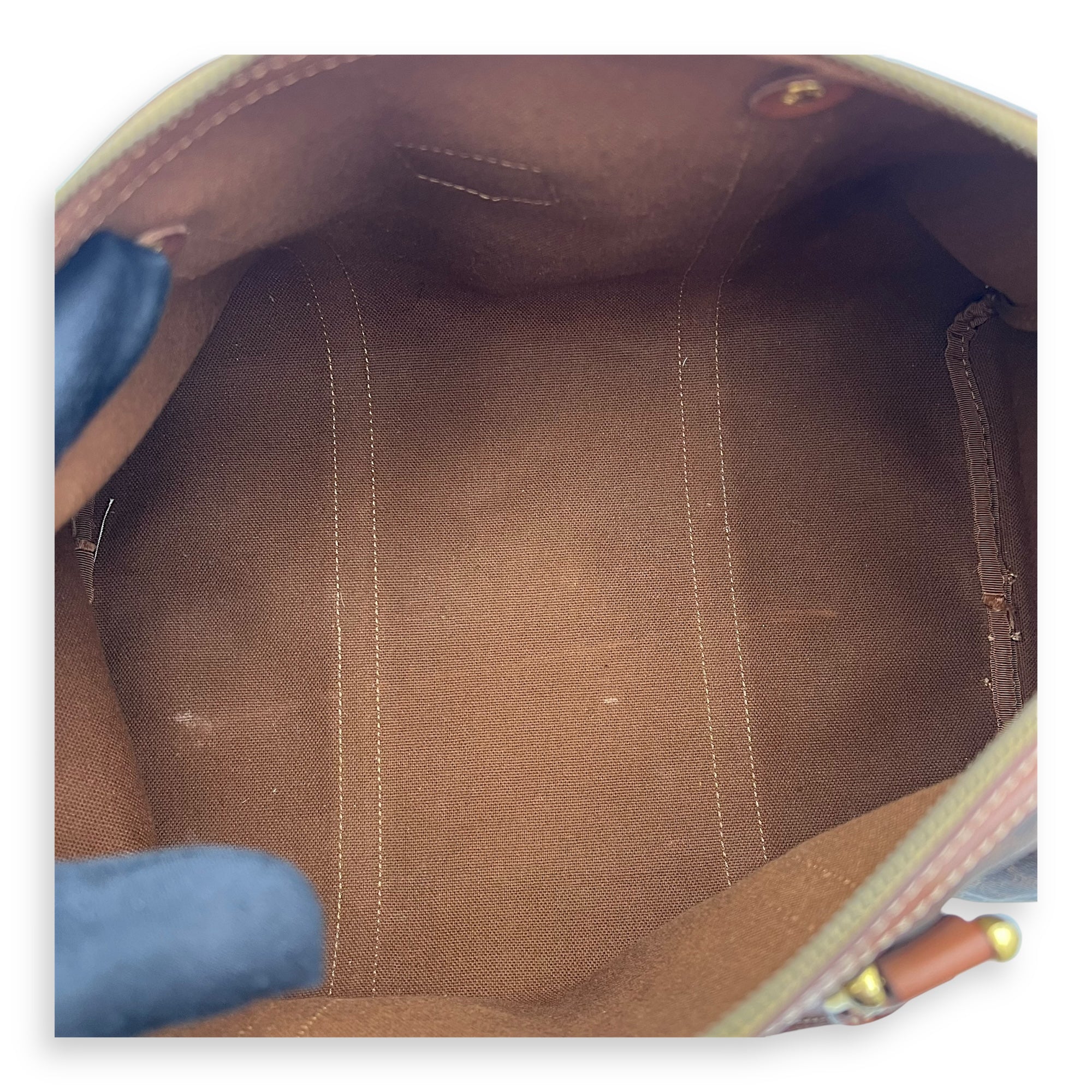 Macadam Top Handle Bag Brown in Coated Canvas, Gold hardware - Image 7