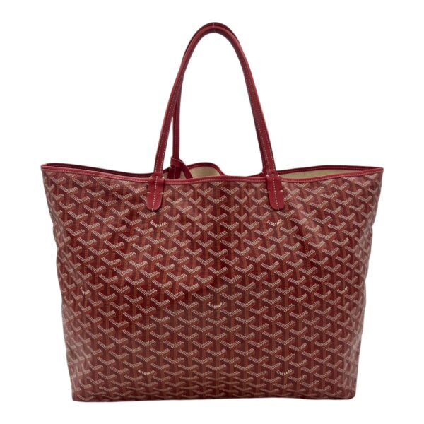 Saint Louis GM Red Tote Bag in Coated Canvas, Silver hardware
