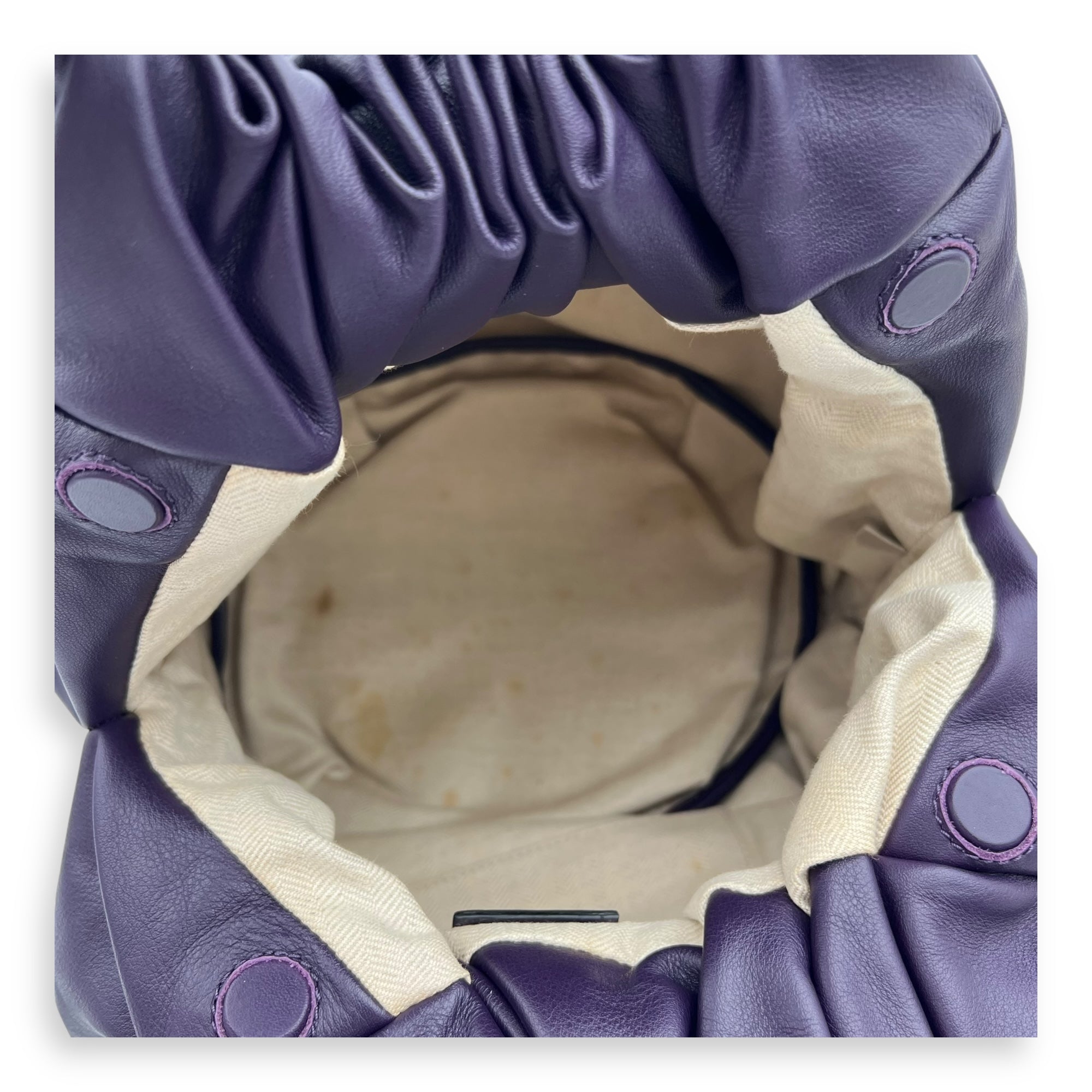 Bounce Top Handle Bag Purple in Calfskin, Silver hardware - Image 12