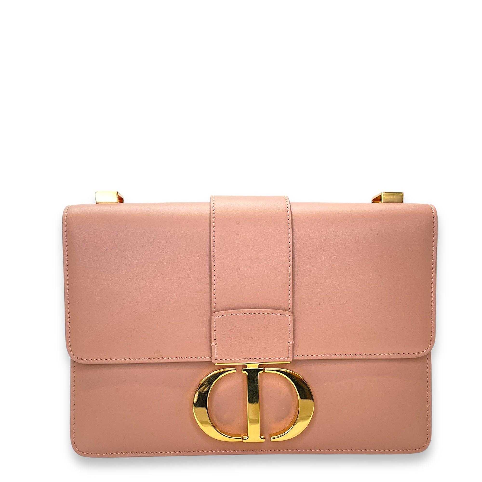 30 Montaigne Medium Pink Crossbody Bag in Calfskin, Gold hardware