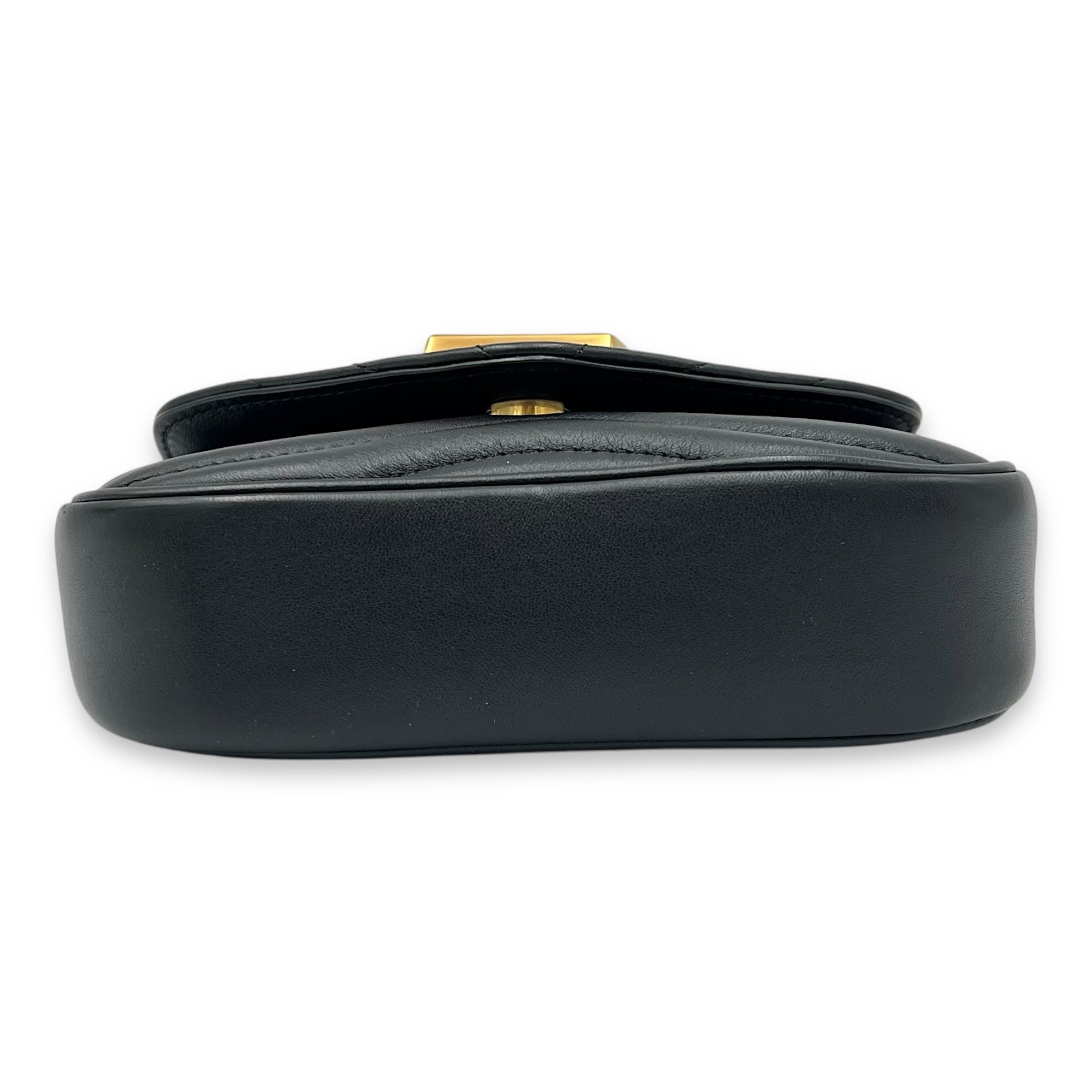 New Wave Crossbody Bag Black in Calfskin, Gold hardware - Image 6