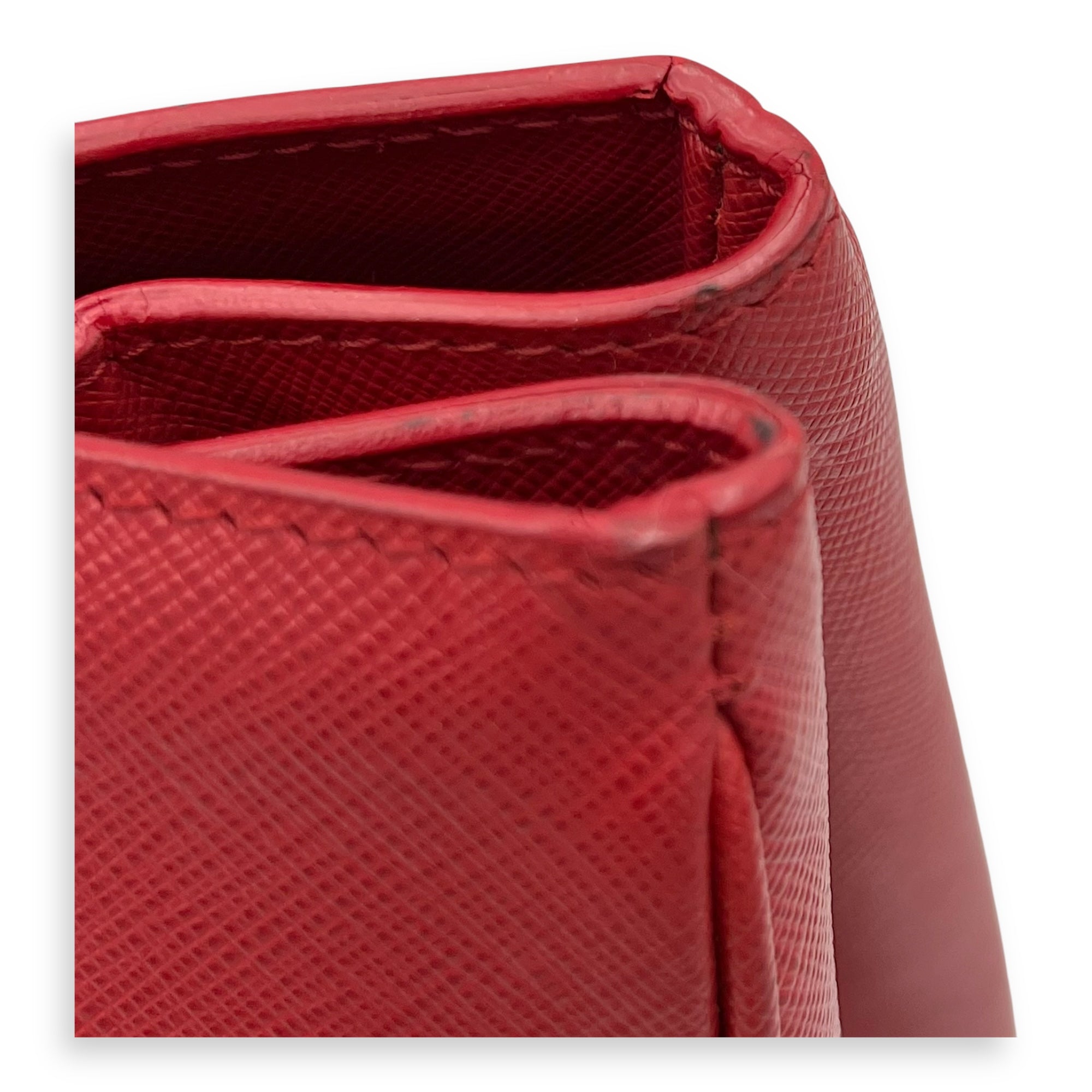 Galleria Top Handle Bag Red in Saffiano Leather, Gold hardware - Image 13