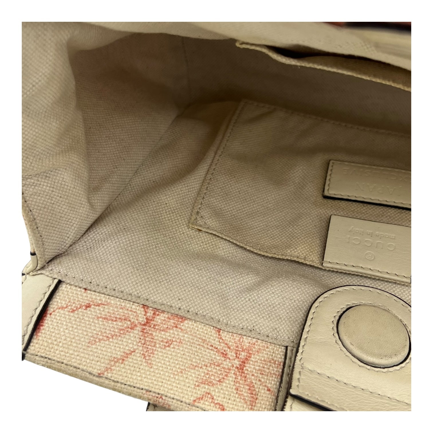 Ribbon Herbarium Top Handle Bag White in Canvas, Gold hardware - Image 9