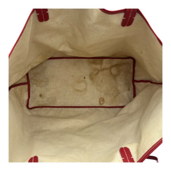 Saint Louis GM Red Tote Bag in Coated Canvas, Silver hardware - Image 7