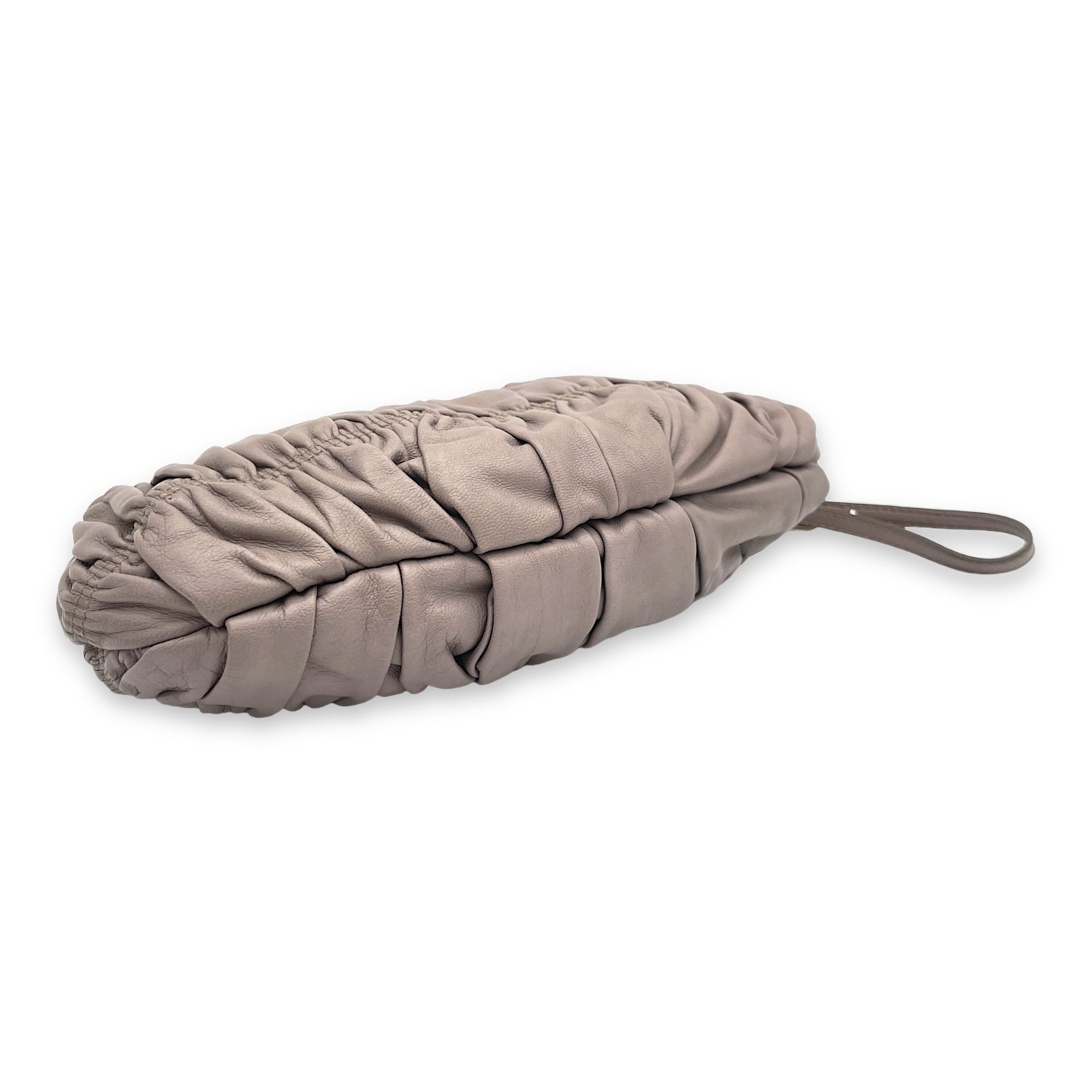 Logo Grey Pouch in Lambskin, Silver hardware - Image 6