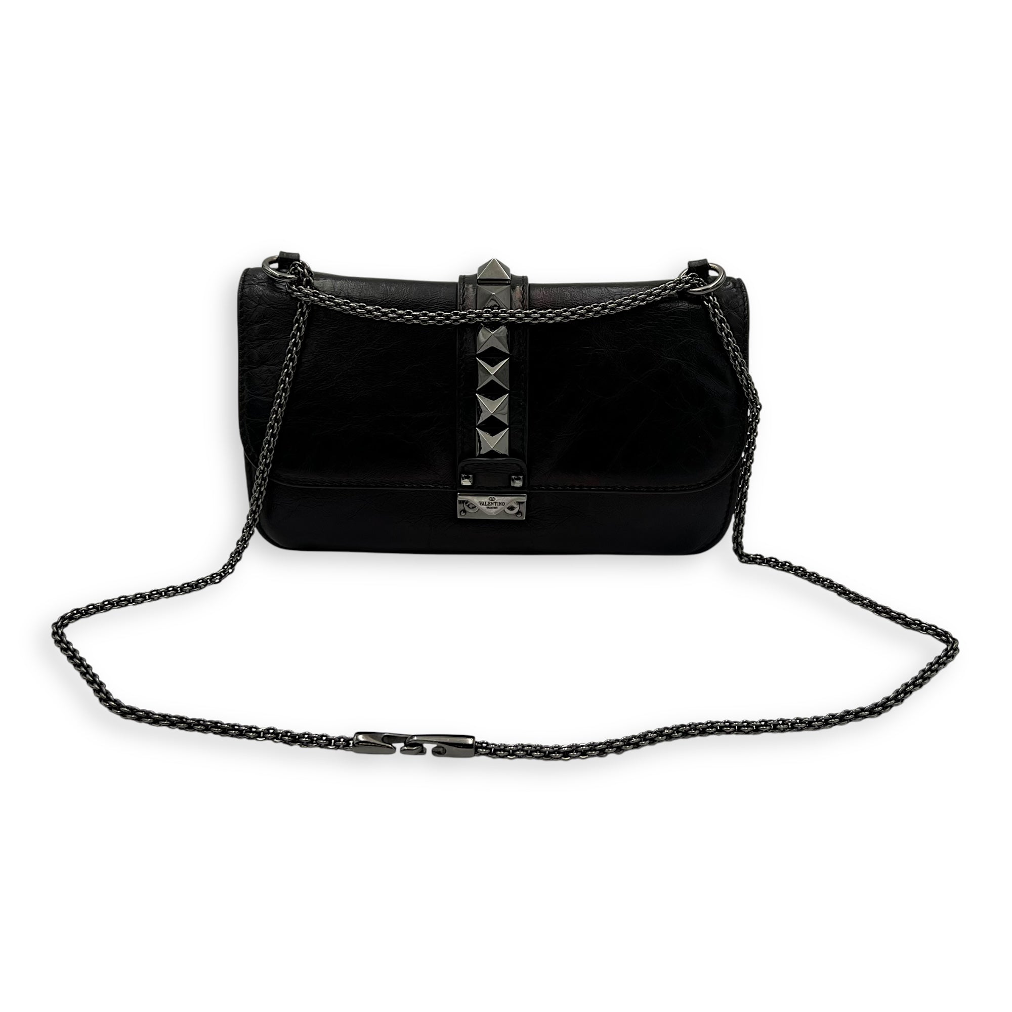 Glamlock Black Shoulder Bag in Calfskin, So Black hardware - Image 17