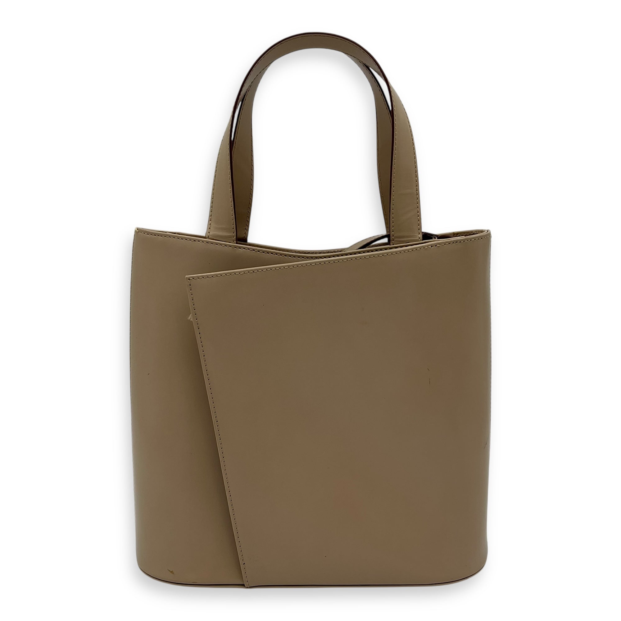 Gancini Silver Top Handle Bag in Calfskin, Silver hardware