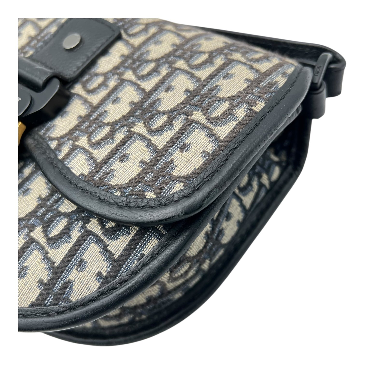 Gallop Crossbody Bag Small Blue in Canvas, Black hardware - Image 8