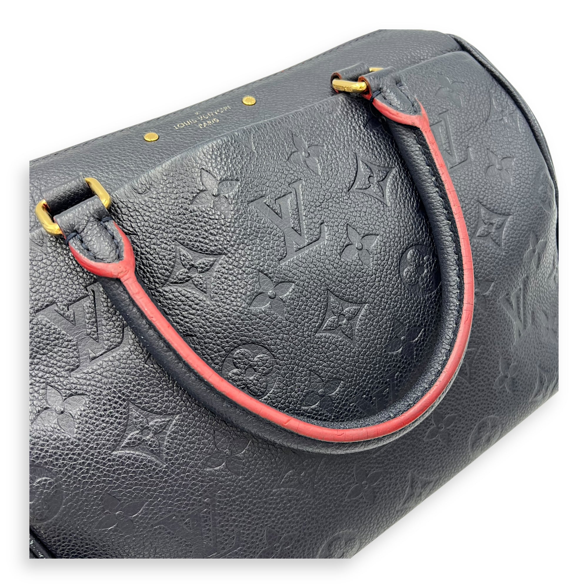 Speedy Top Handle Bag Blue in Empreinte Leather, Gold hardware - Image 30