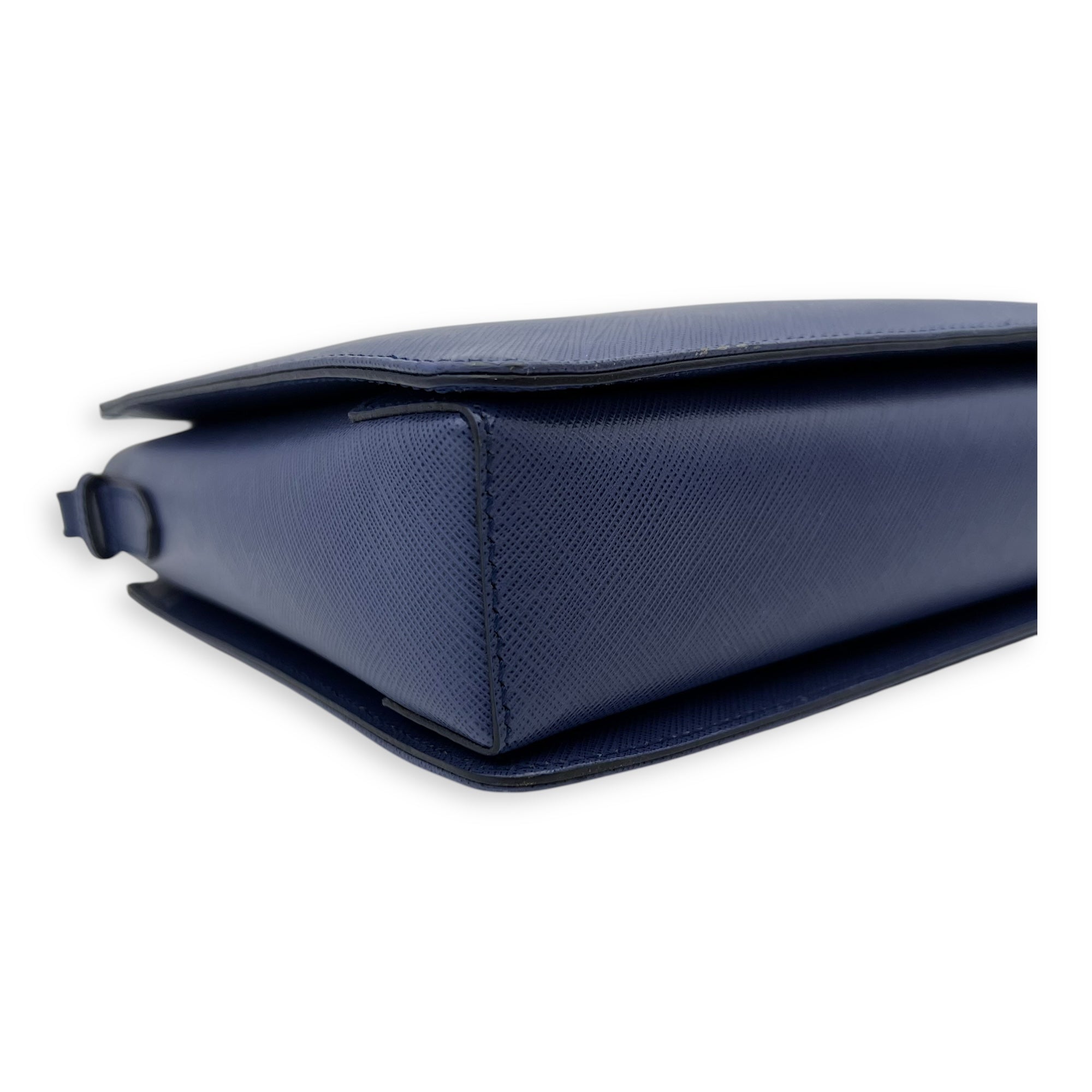 Tracy Crossbody Bag Small Blue in Saffiano Leather, Gold hardware - Image 9