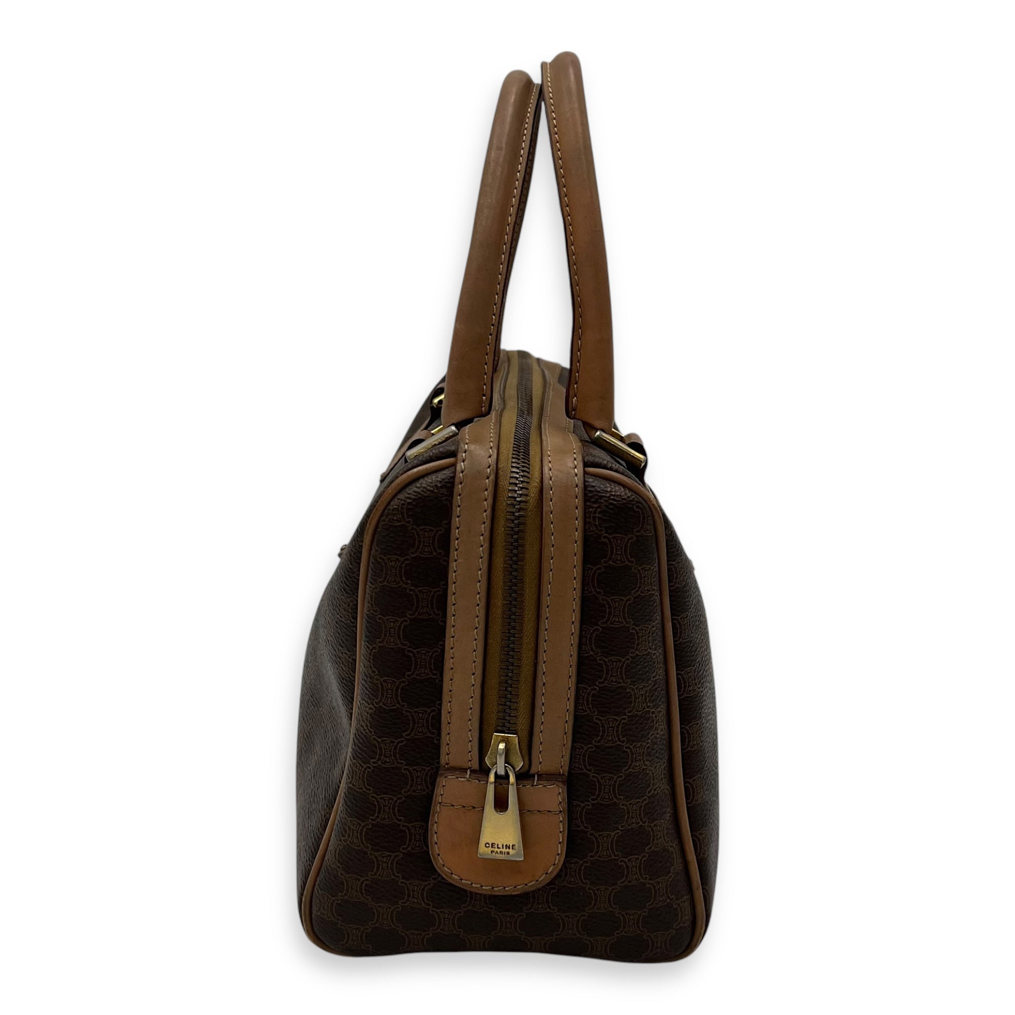 Macadam Top Handle Bag Brown in Coated Canvas, Gold hardware - Image 4