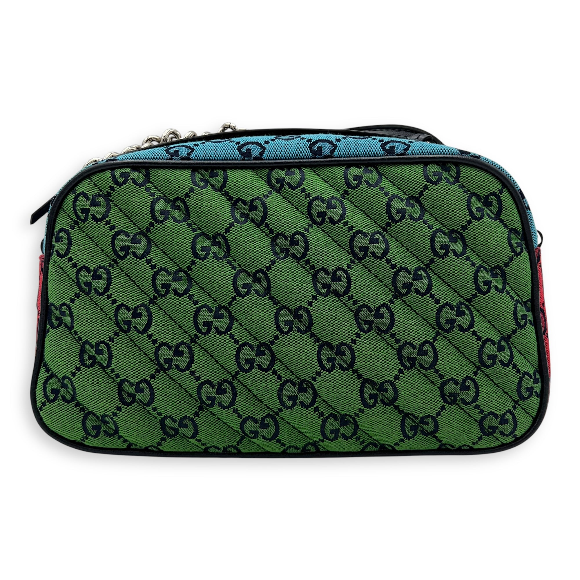 GG Marmont Multi-colour Crossbody Bag in Denim, Silver hardware - Image 3