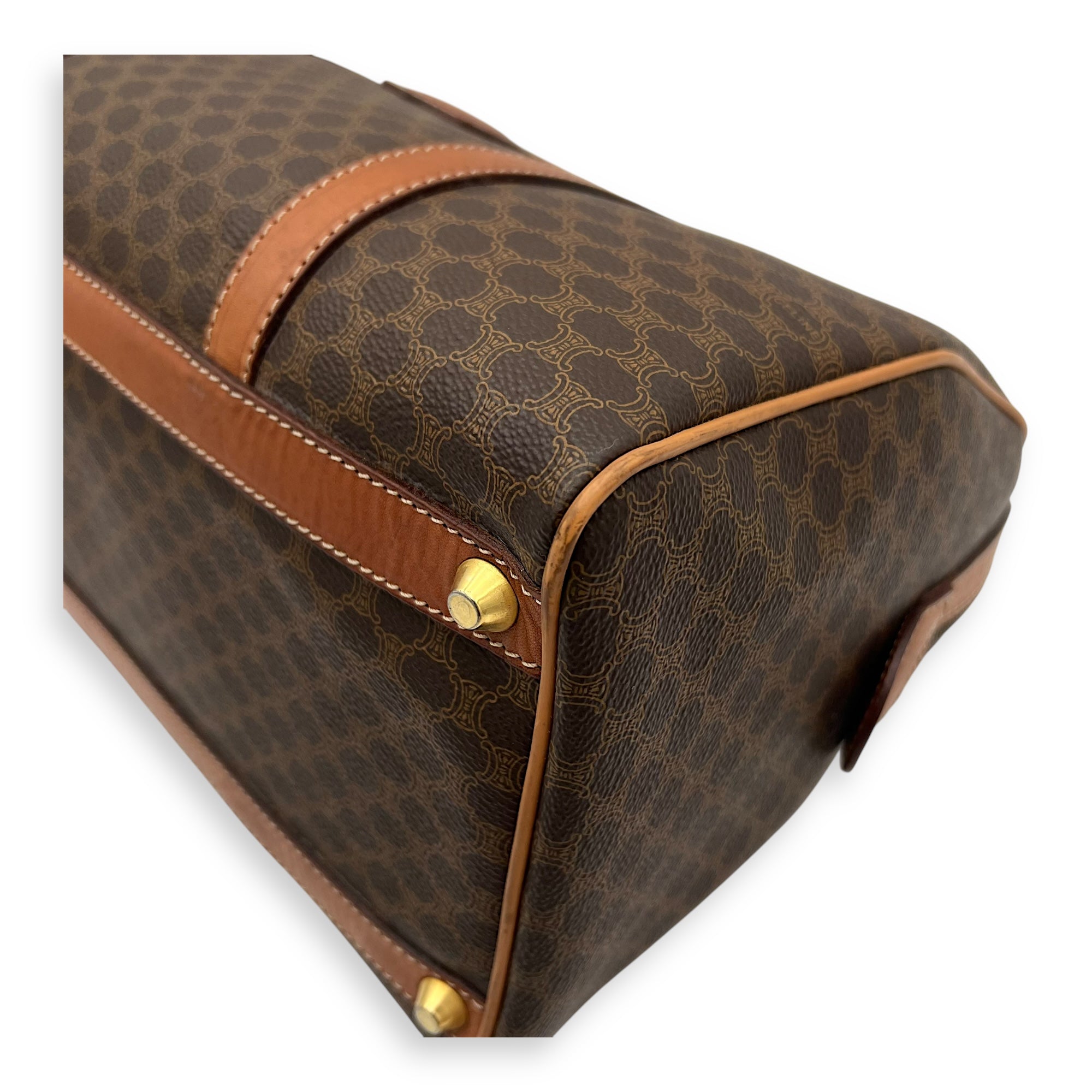 Macadam Top Handle Bag Brown in Coated Canvas, Gold hardware - Image 15